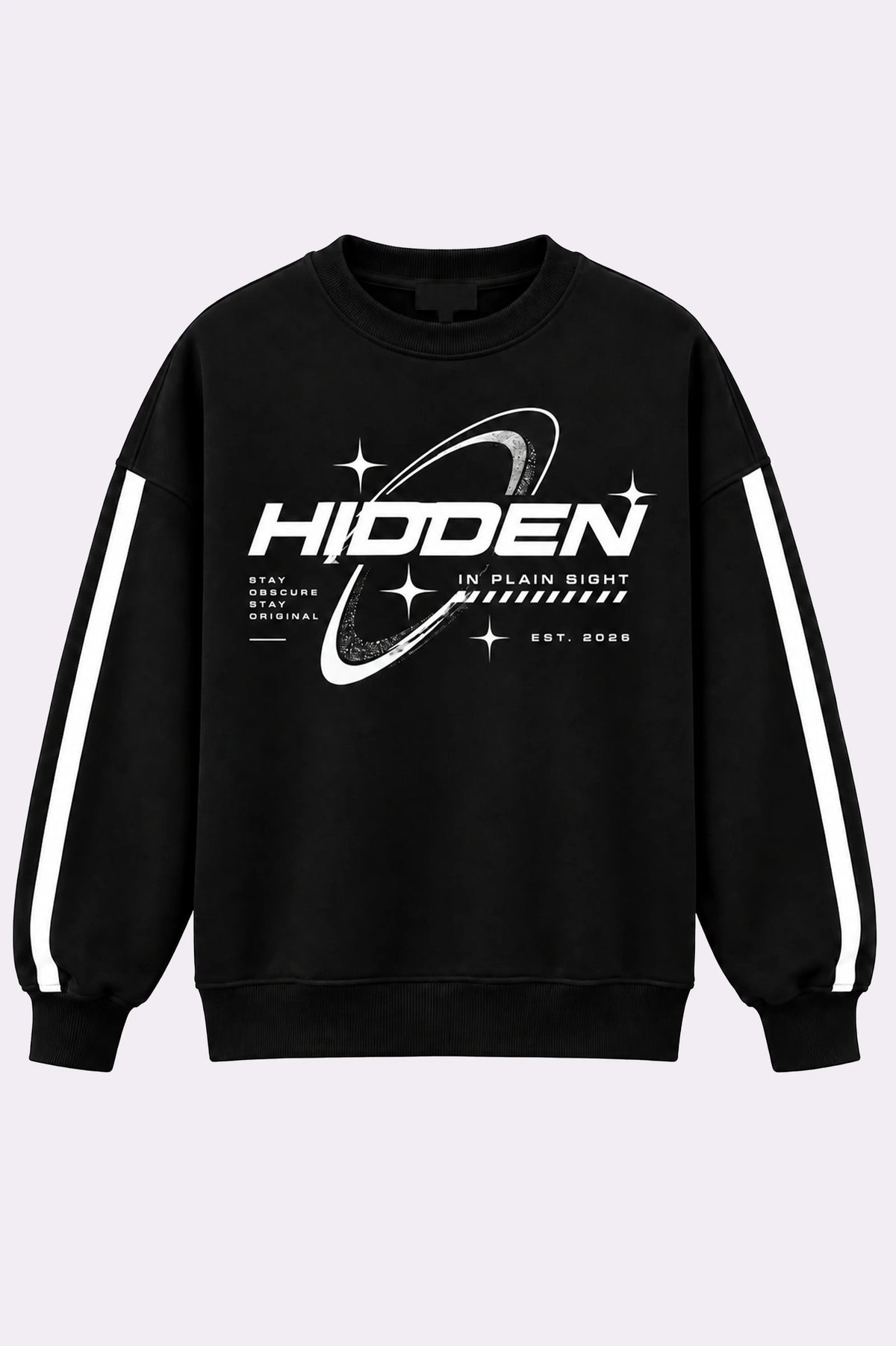 Hidden in Plain Sight Graphic Black Sweatshirt