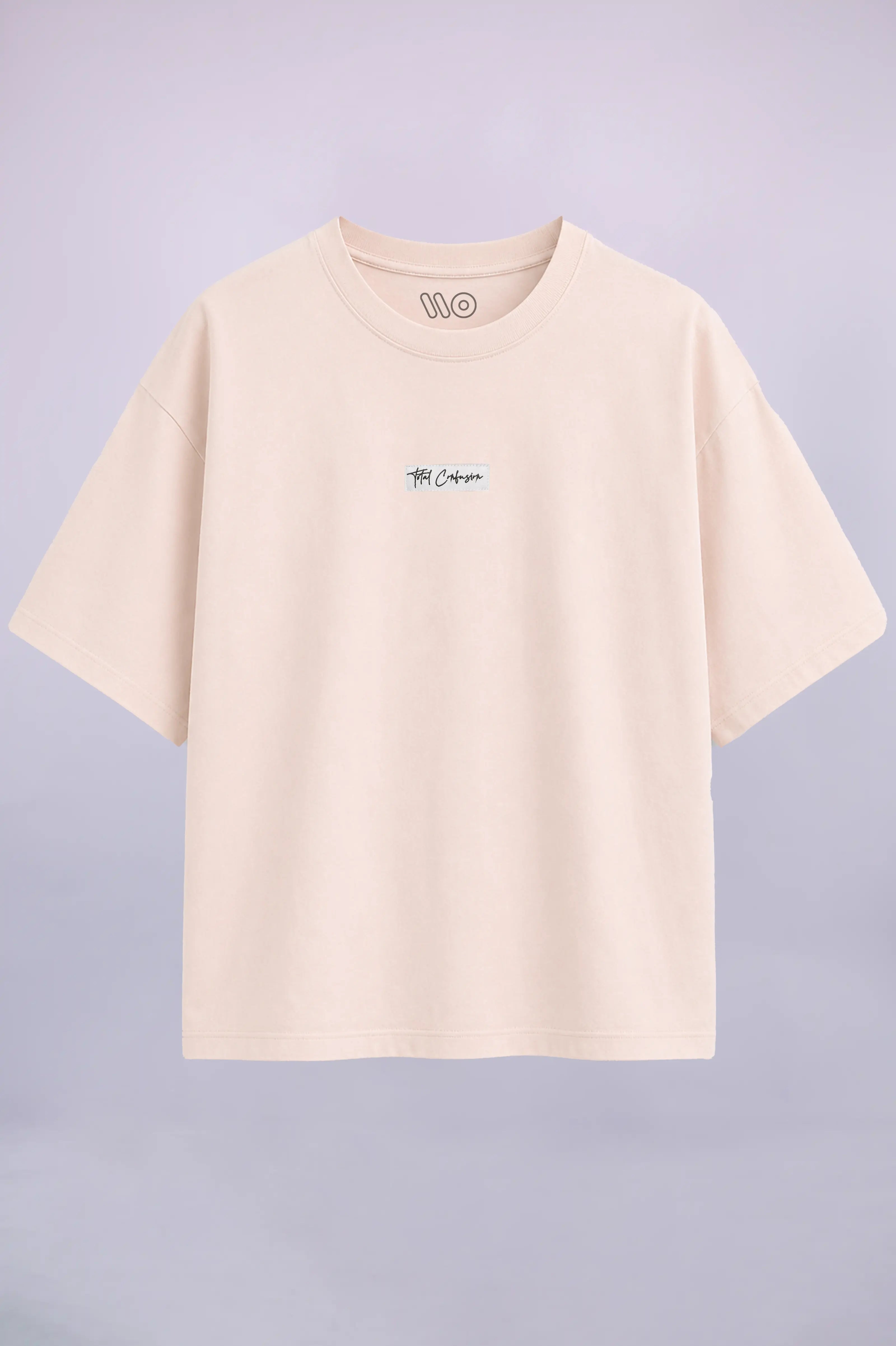 Total Confusion Beige Graphic Oversized T-Shirt