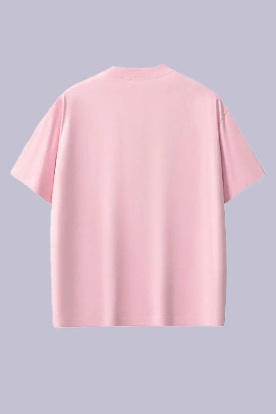 Twin Rabbits Embroidered Oversized Pink T-Shirt