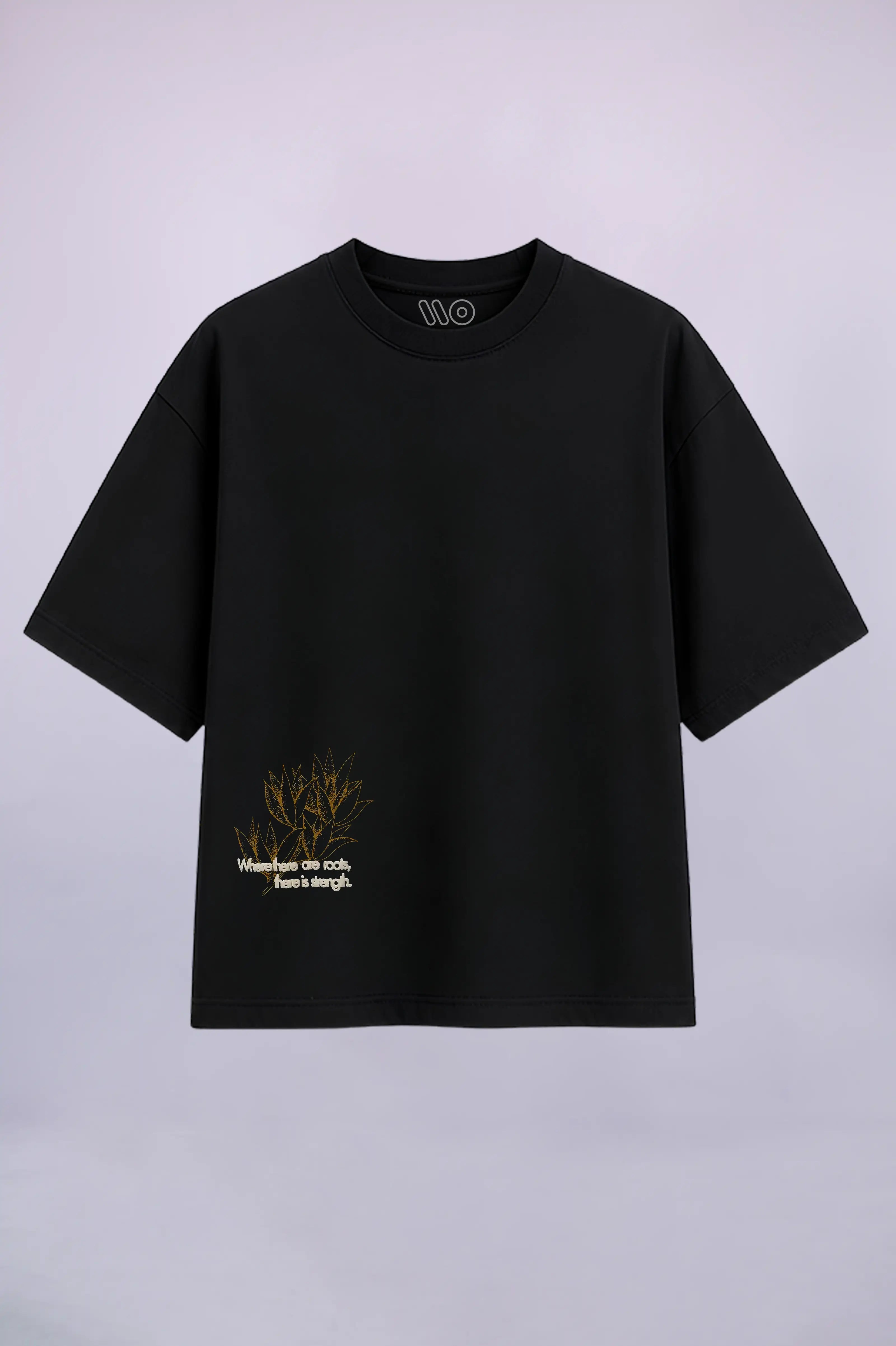 Roots & Strength Unisex Black Oversized T-Shirt
