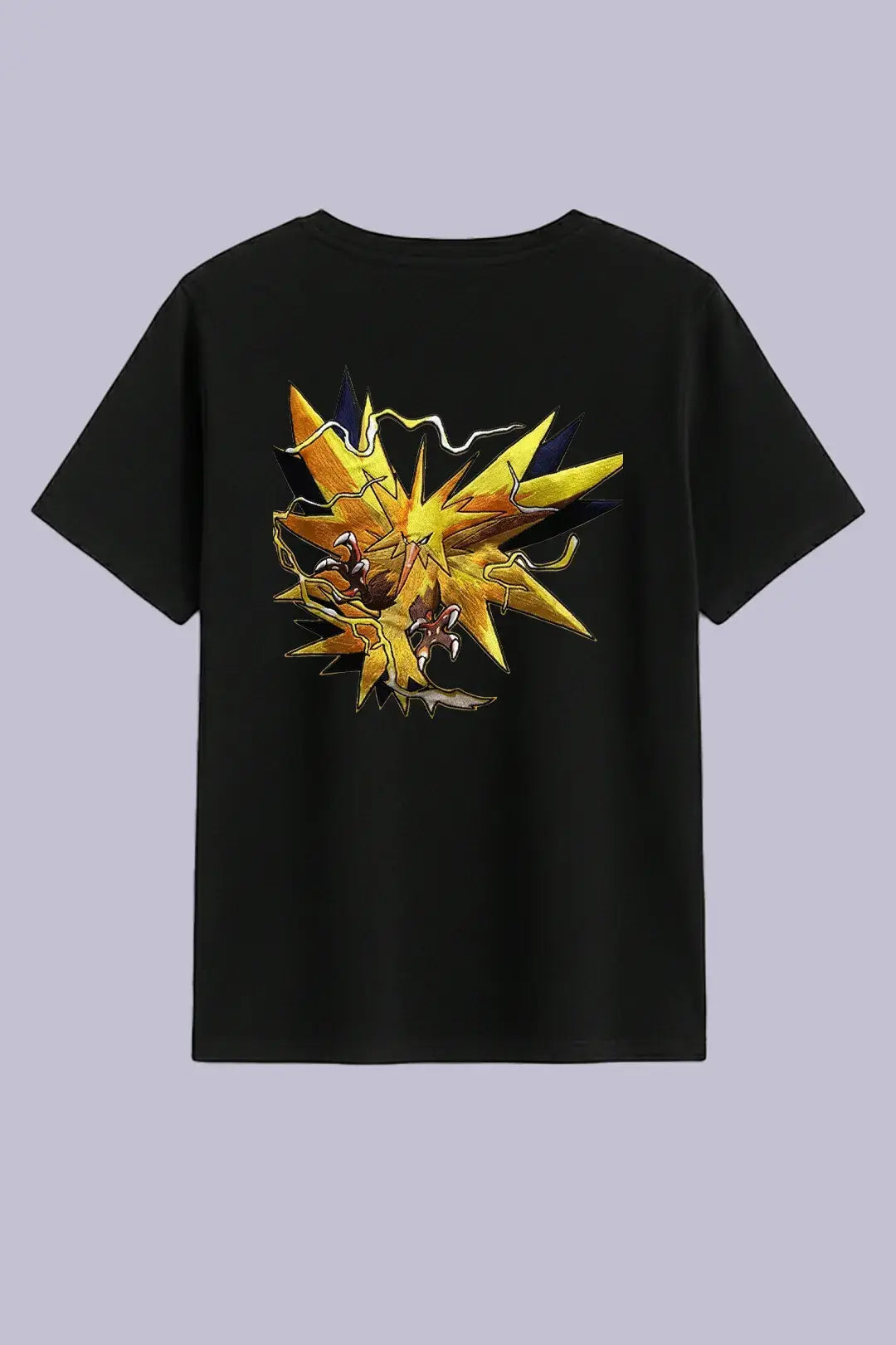 Pokemon Zapdos Embroidered Black T-Shirt