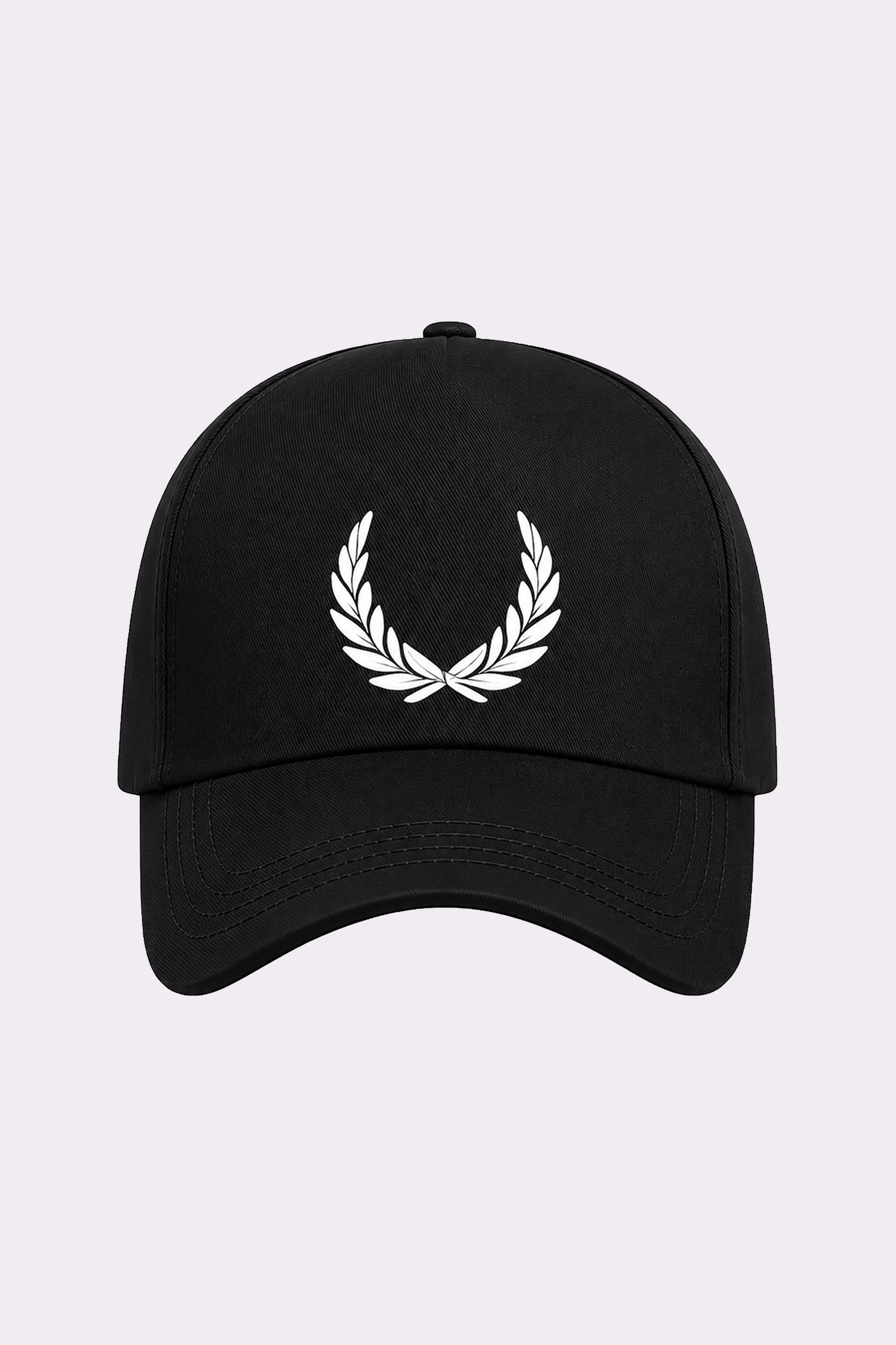 Black Laurel Wreath Embroidered Cap