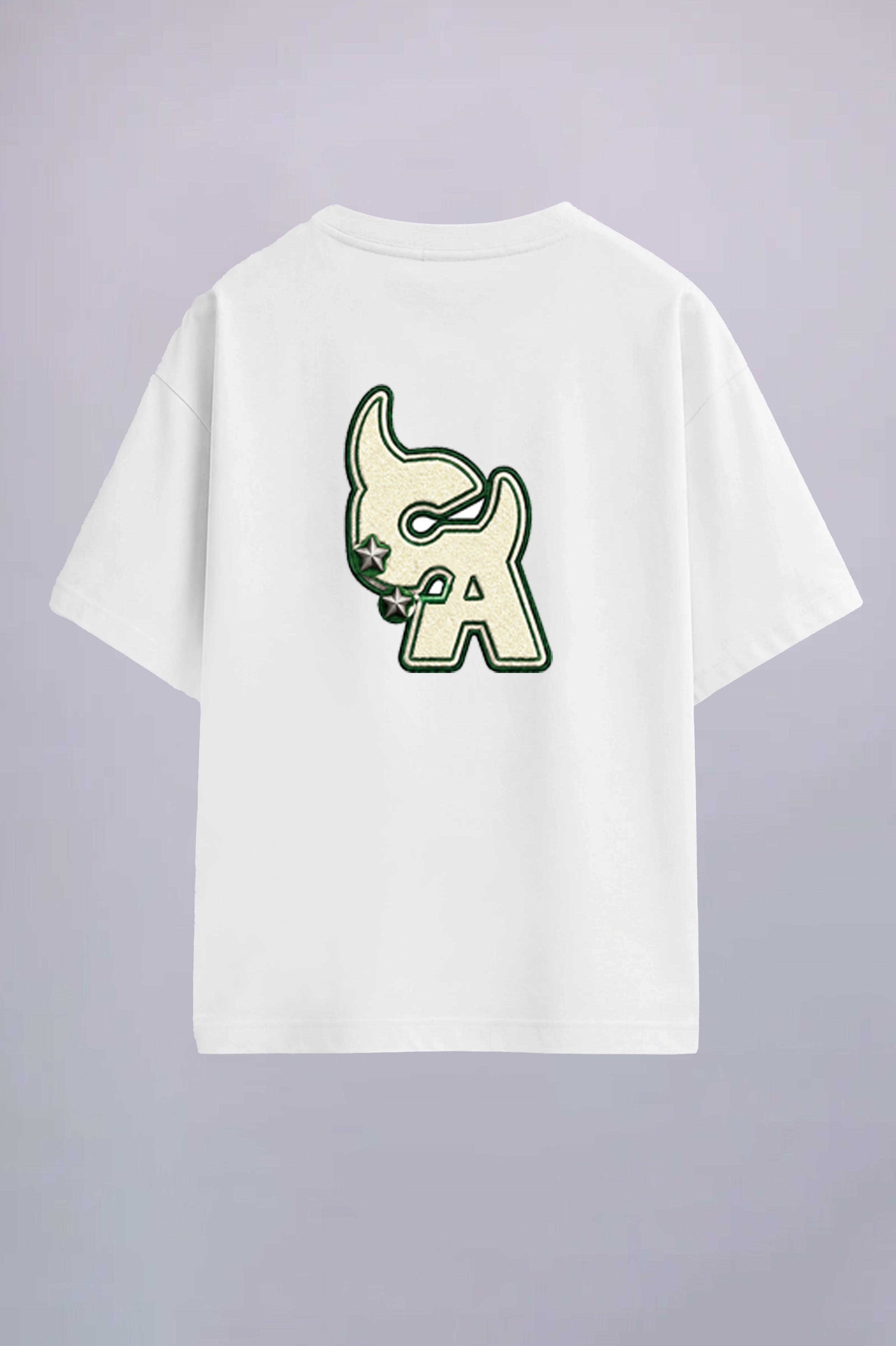 ChosenoneAreal Unisex White Oversized Embroidered T-Shirt