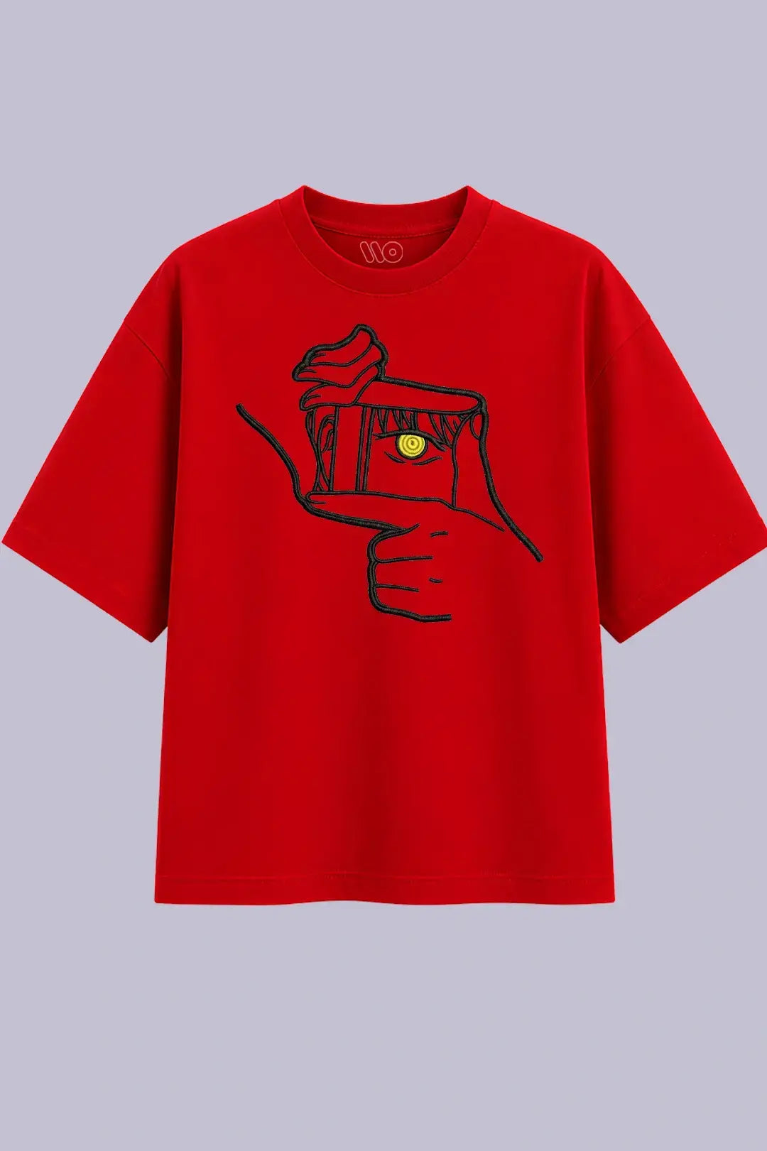 Red Hand Embroidered T-Shirt
