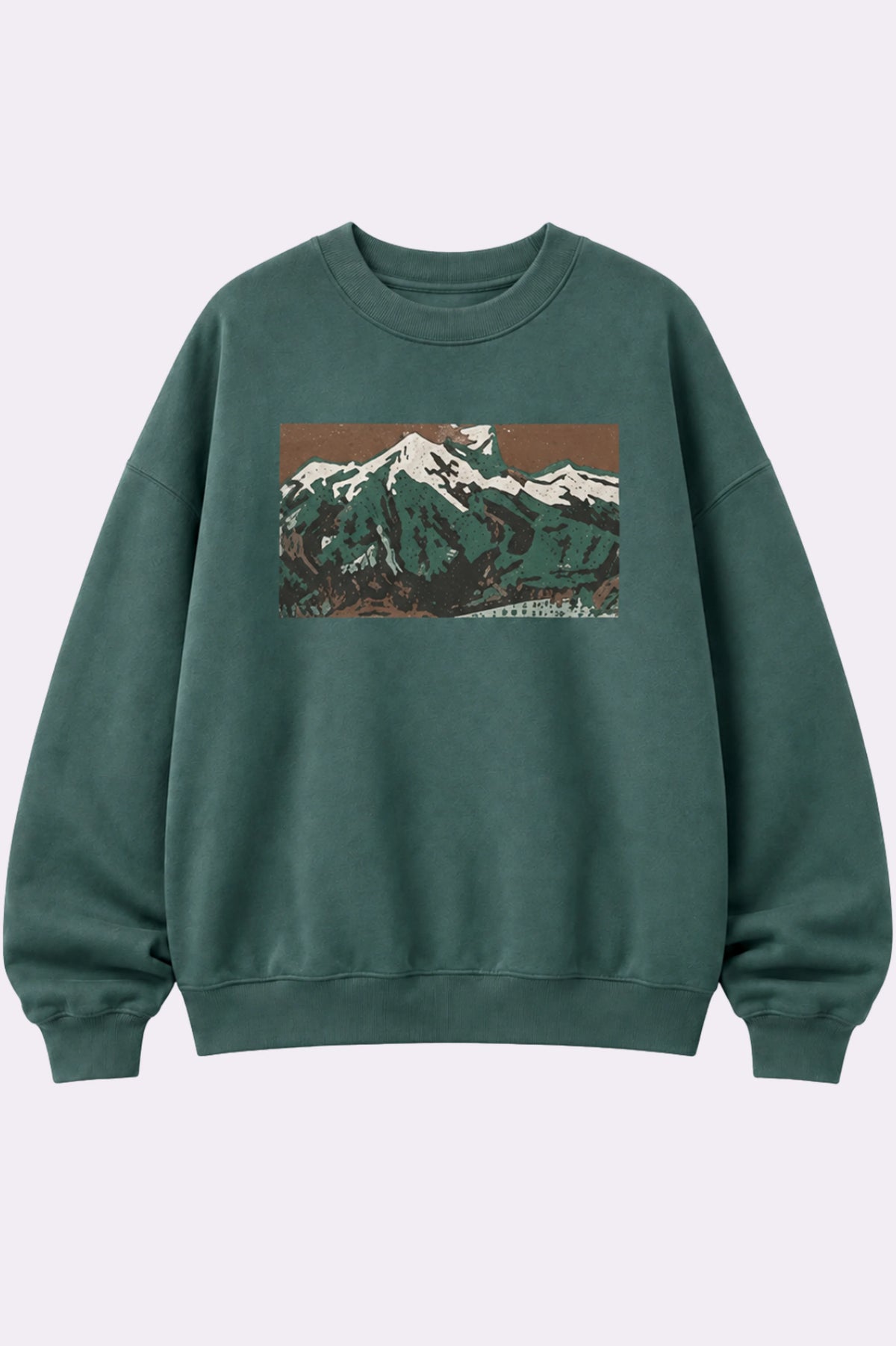 Mountain View Olive Green Graphic Sweatshirt