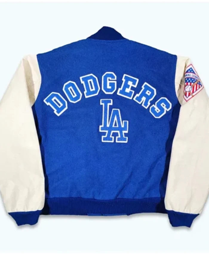 80’s Los Angeles Dodgers Blue And OFF-White Varsity Jacket