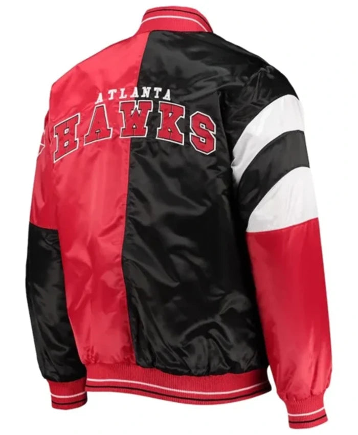 Atlanta Hawks 75th Anniversary Black And Red Varsity Jacket