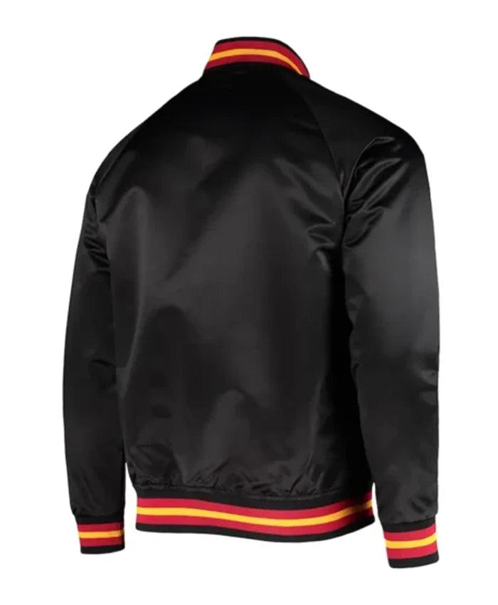 Atlanta Hawks Hardwood Classics Black Varsity Jacket