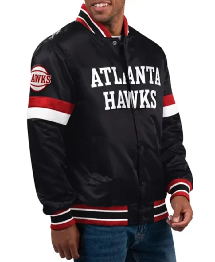 Atlanta Hawks Home Game Black Varsity Jacket