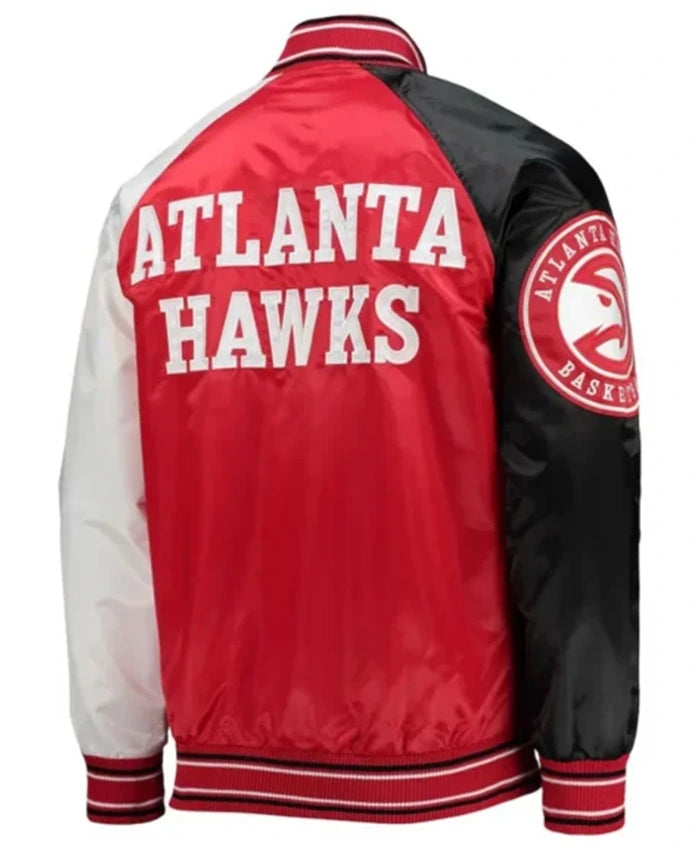 Atlanta Hawks Reliever Raglan Varsity Jacket