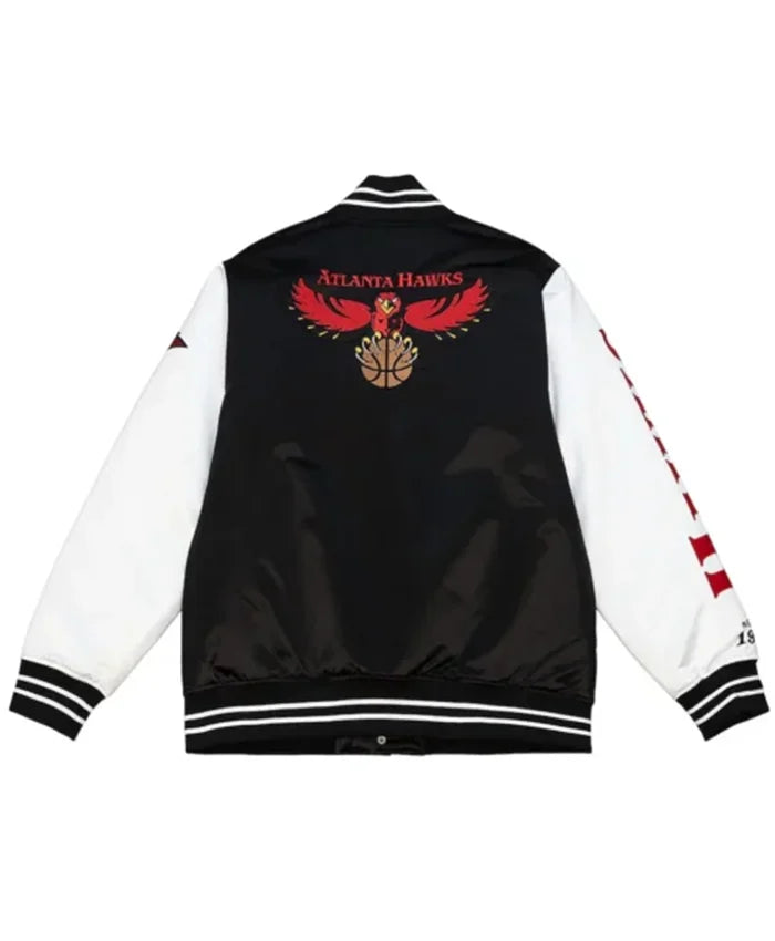 Atlanta Hawks Team Origins Black And White Varsity Jacket