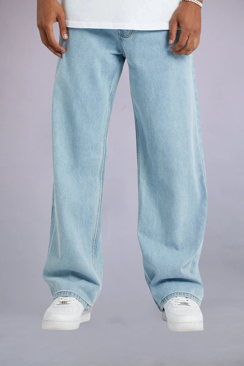 Light Blue Baggy Fit Jeans Front Look