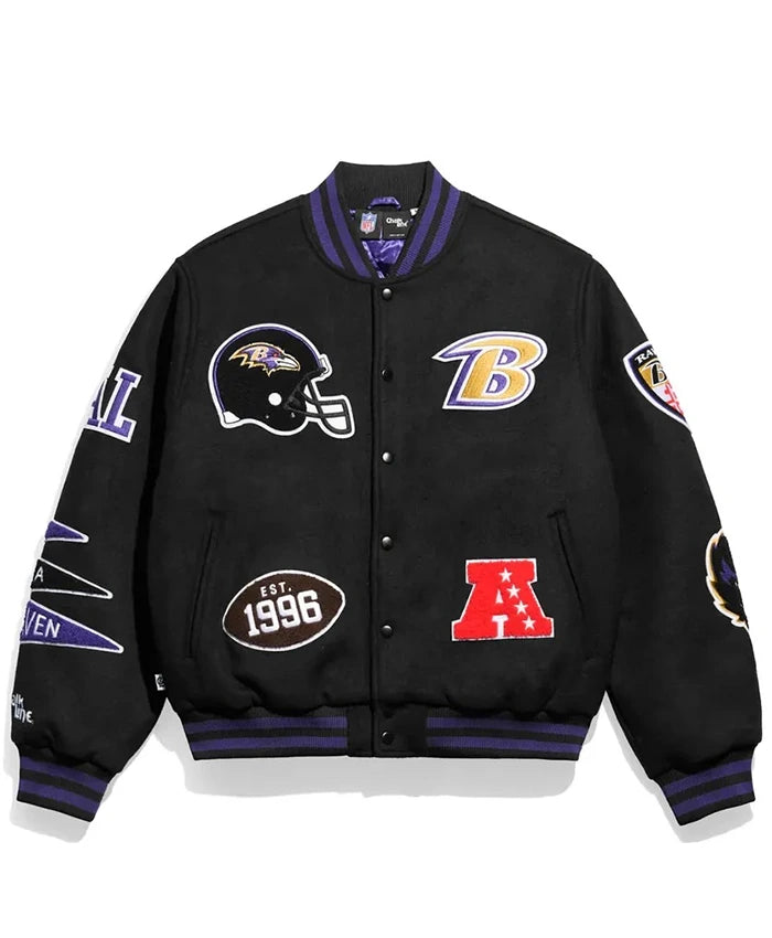 Baltimore Ravens Pennant Black Varsity Jacket