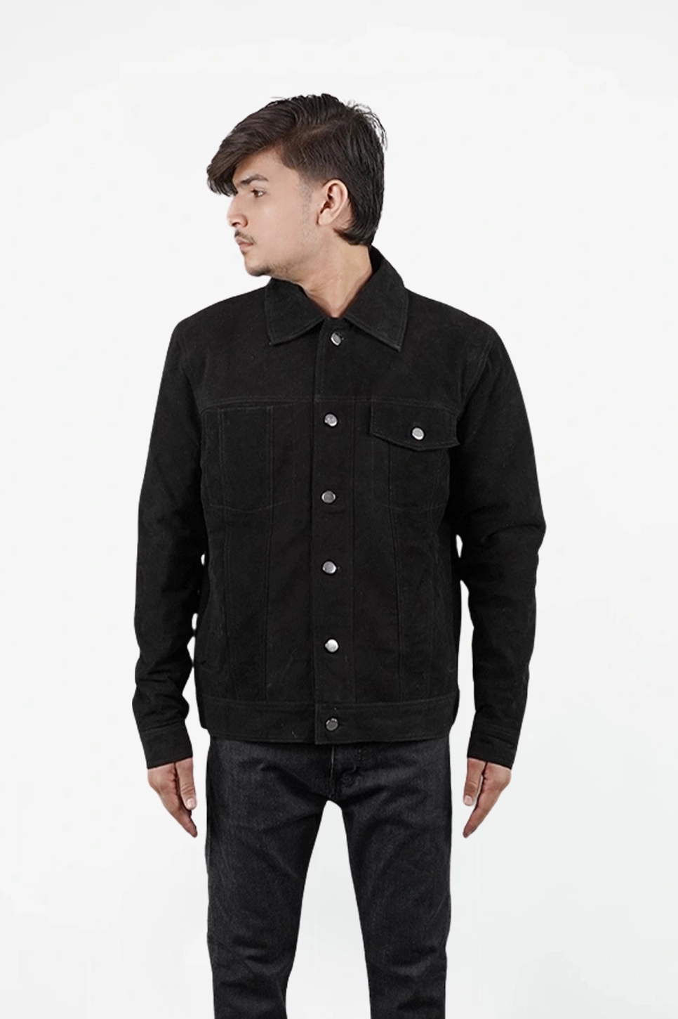 Black Suede Trucker Jacket - Unisex