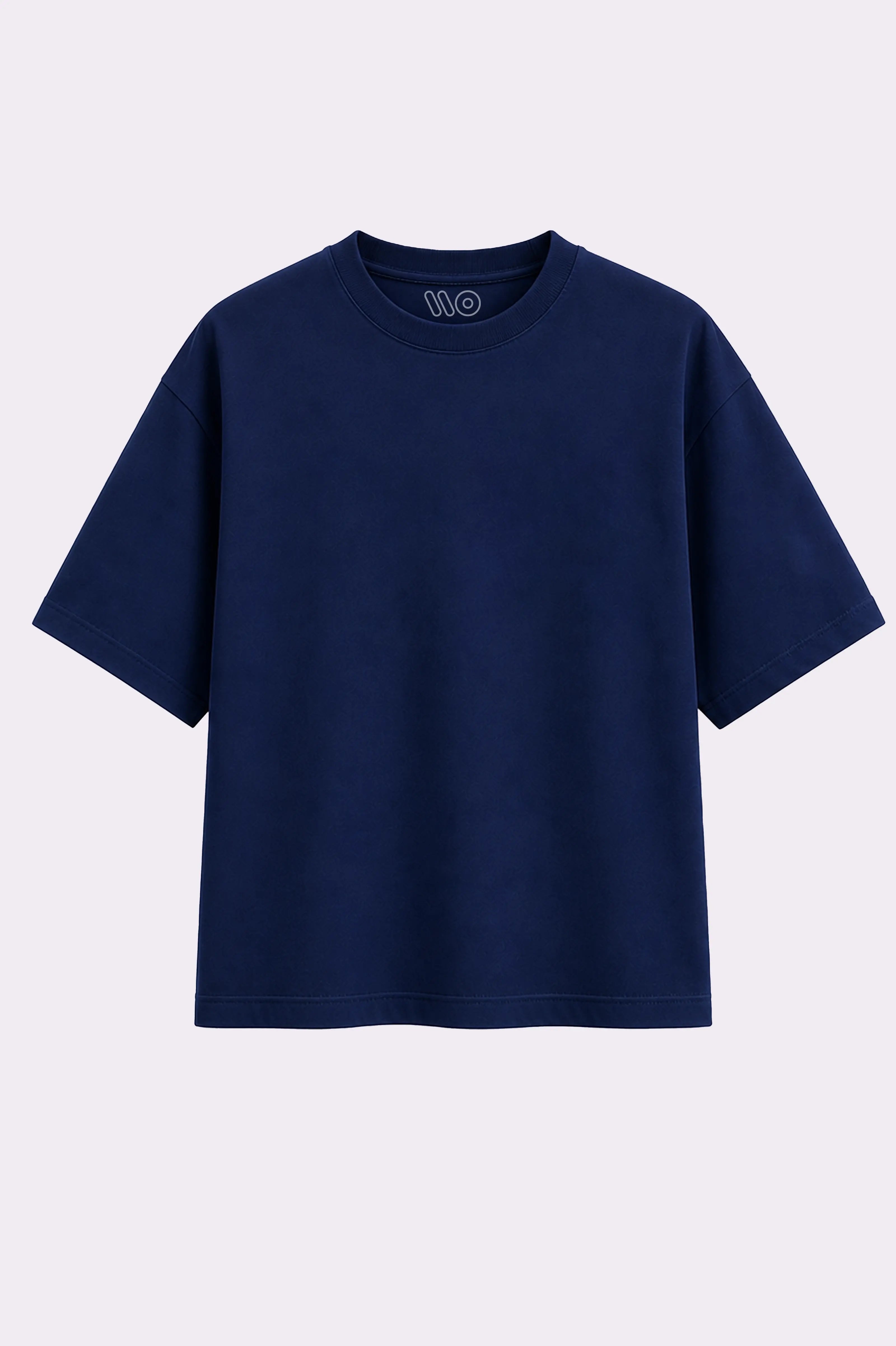 Navy Blue Plain Drop Shoulder T-Shirt