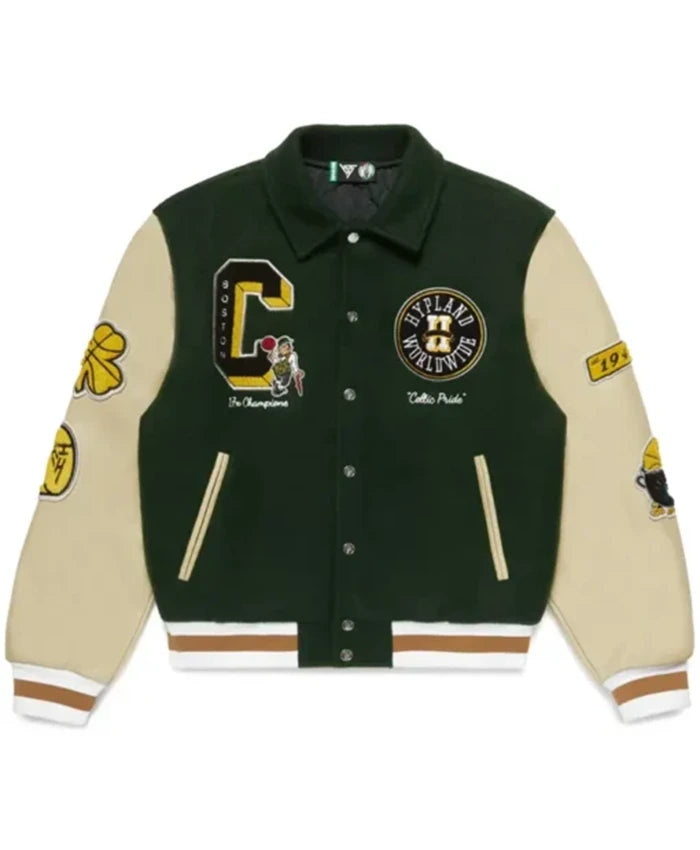 Boston Celtics Green Letterman Varsity Jacket