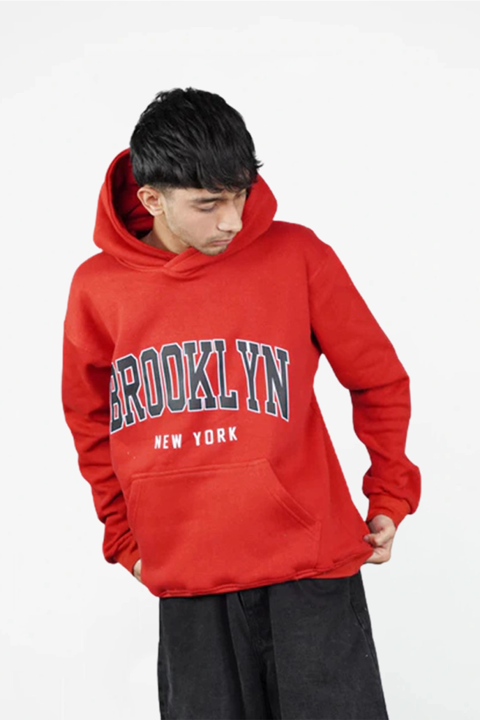 Brooklyn Red Pullover Hoodie