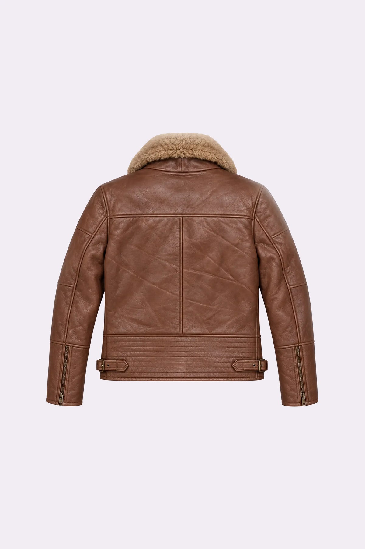 Brown Fur Collar Biker Jacket