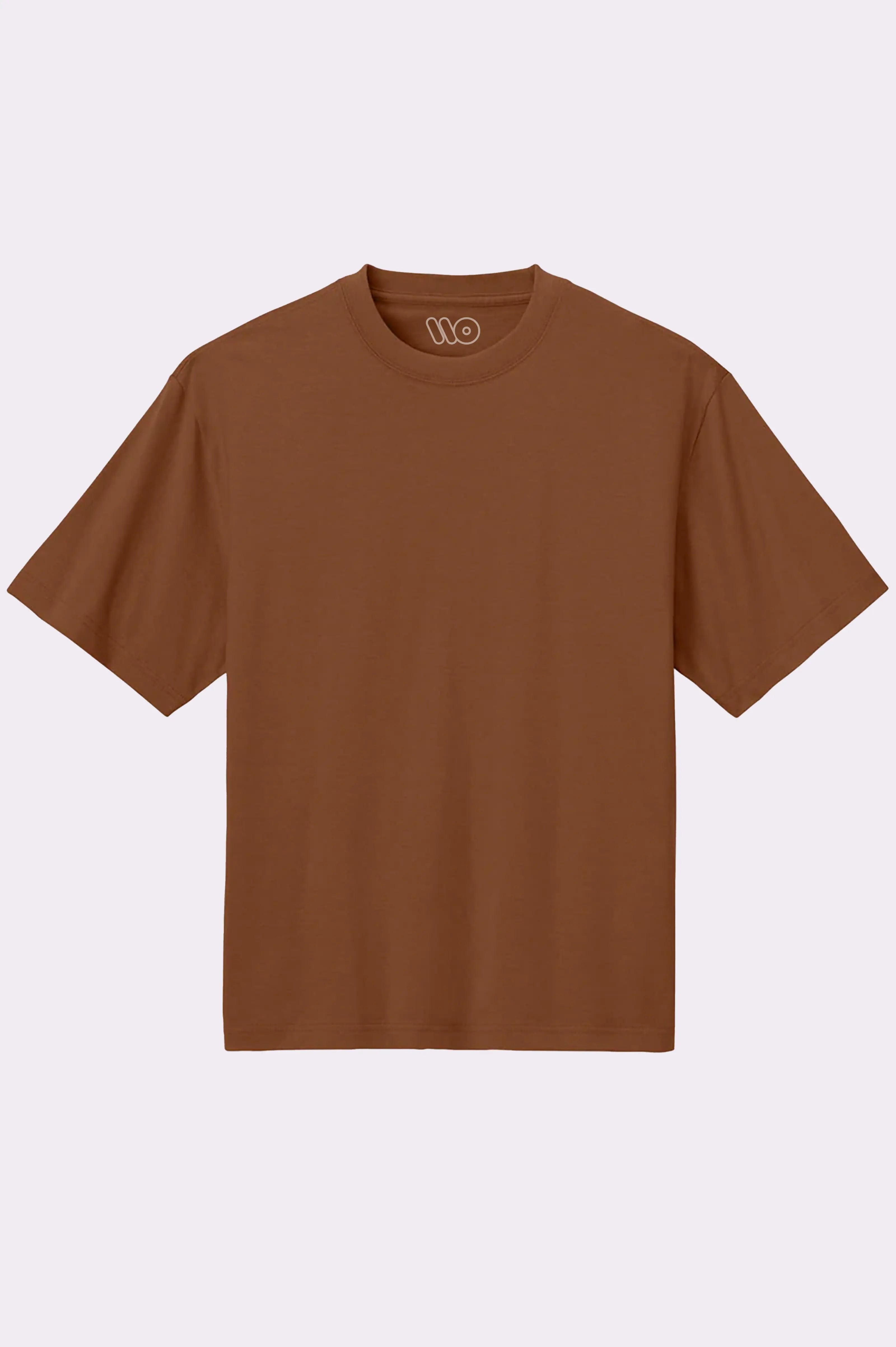 Brown Plain Drop Shoulder T-Shirt