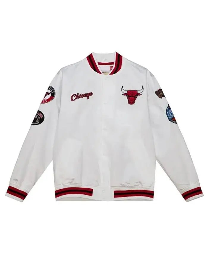 Chicago Bulls NBA City Collection White Varsity Jacket