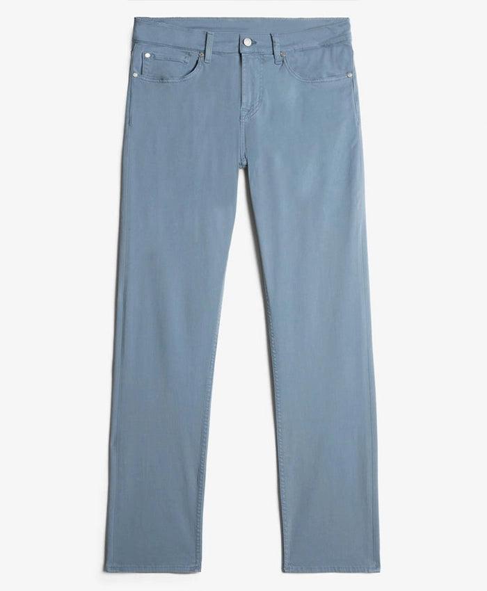Classic Slim Fitted Cotton Pant - Ash Blue