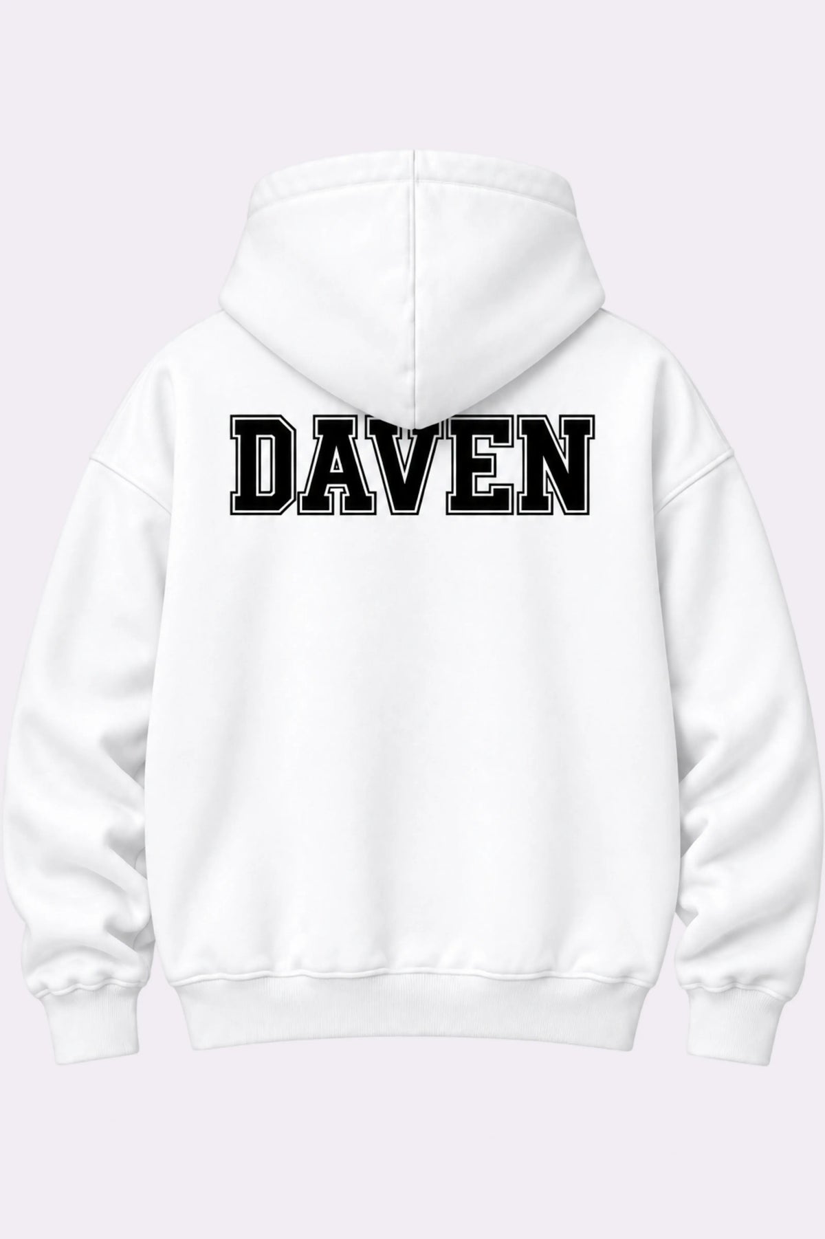 Daven White Fleece Full-Zip Hoodie