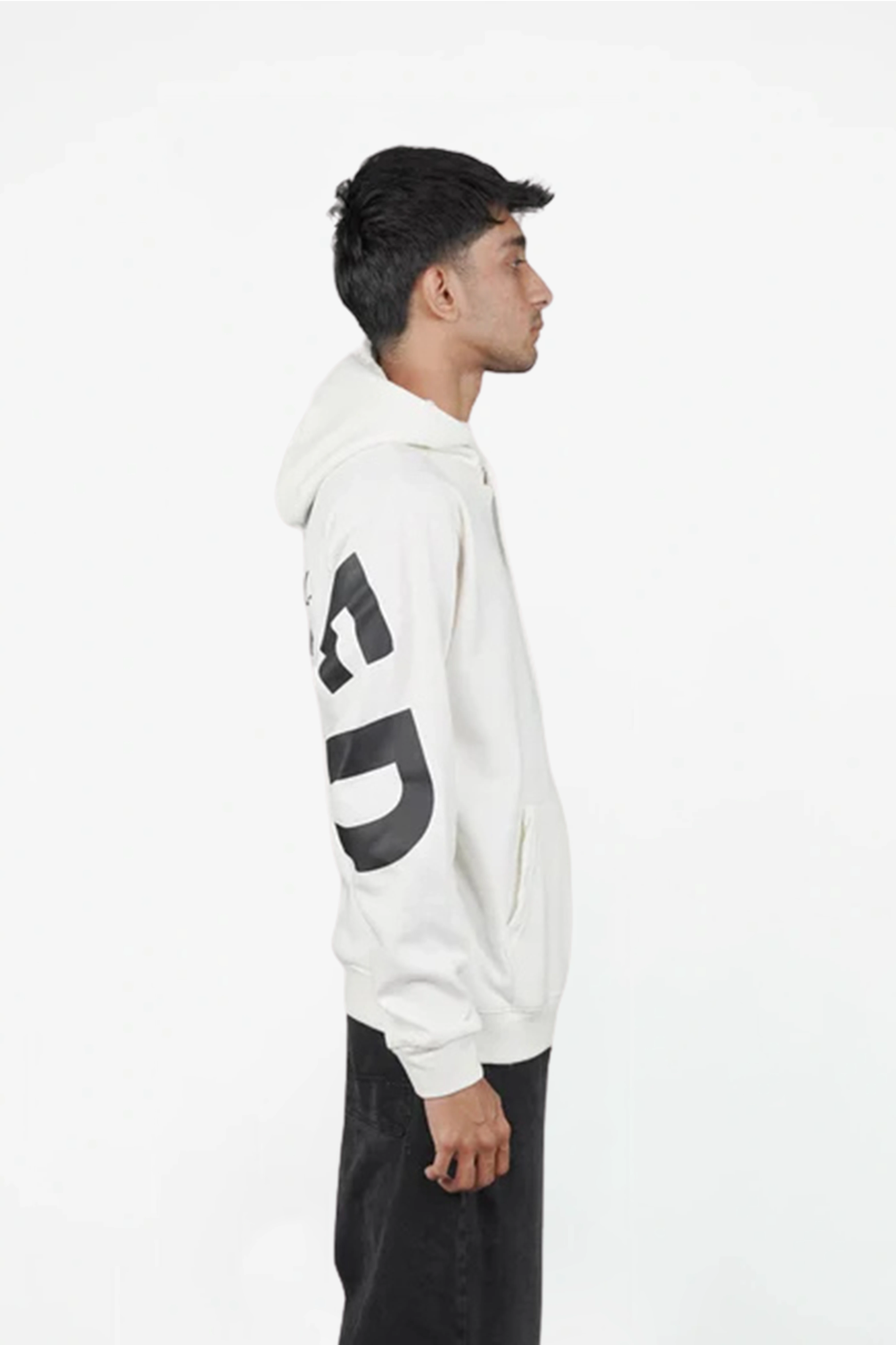 Foxed White Hoodie