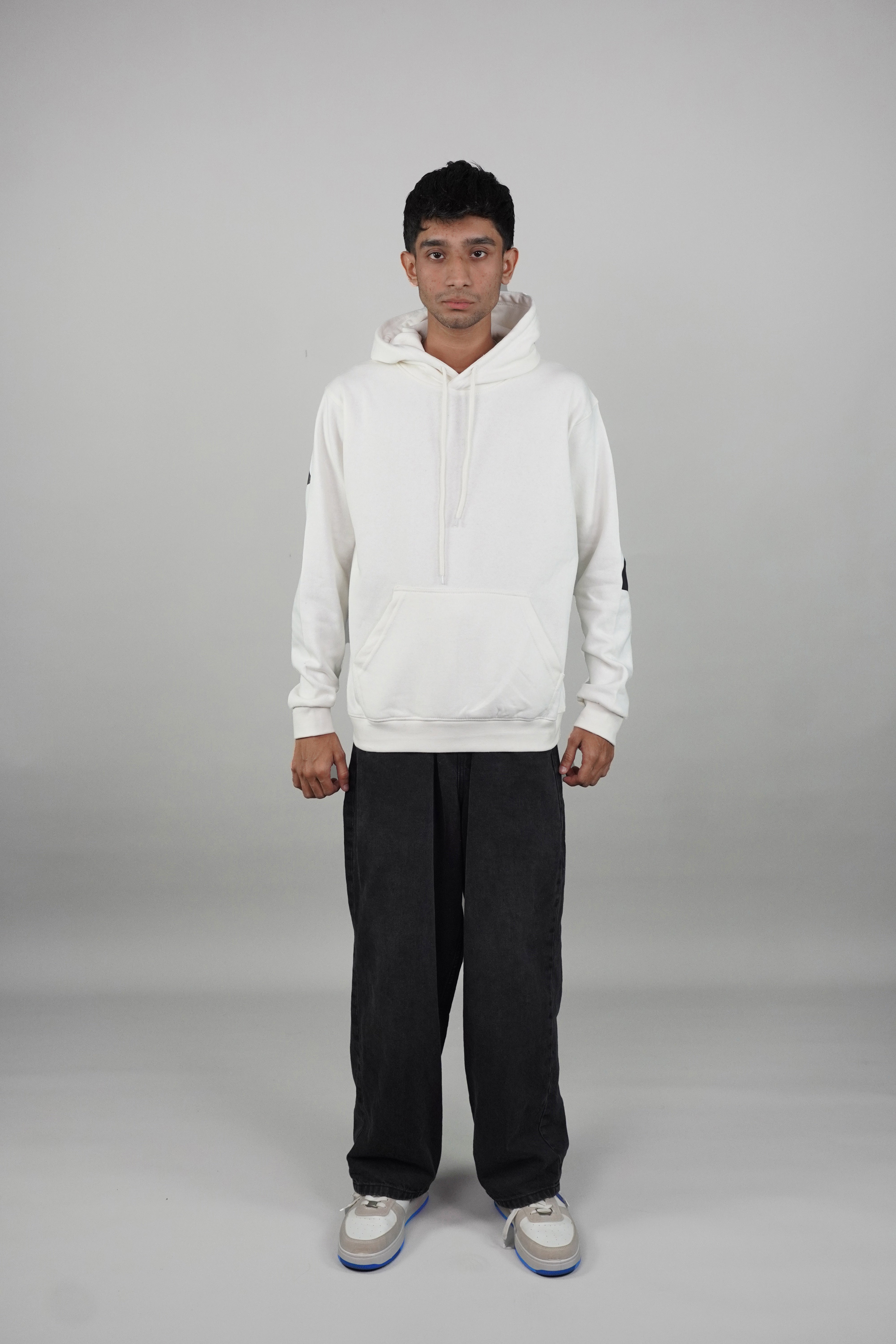 Foxed White Hoodie