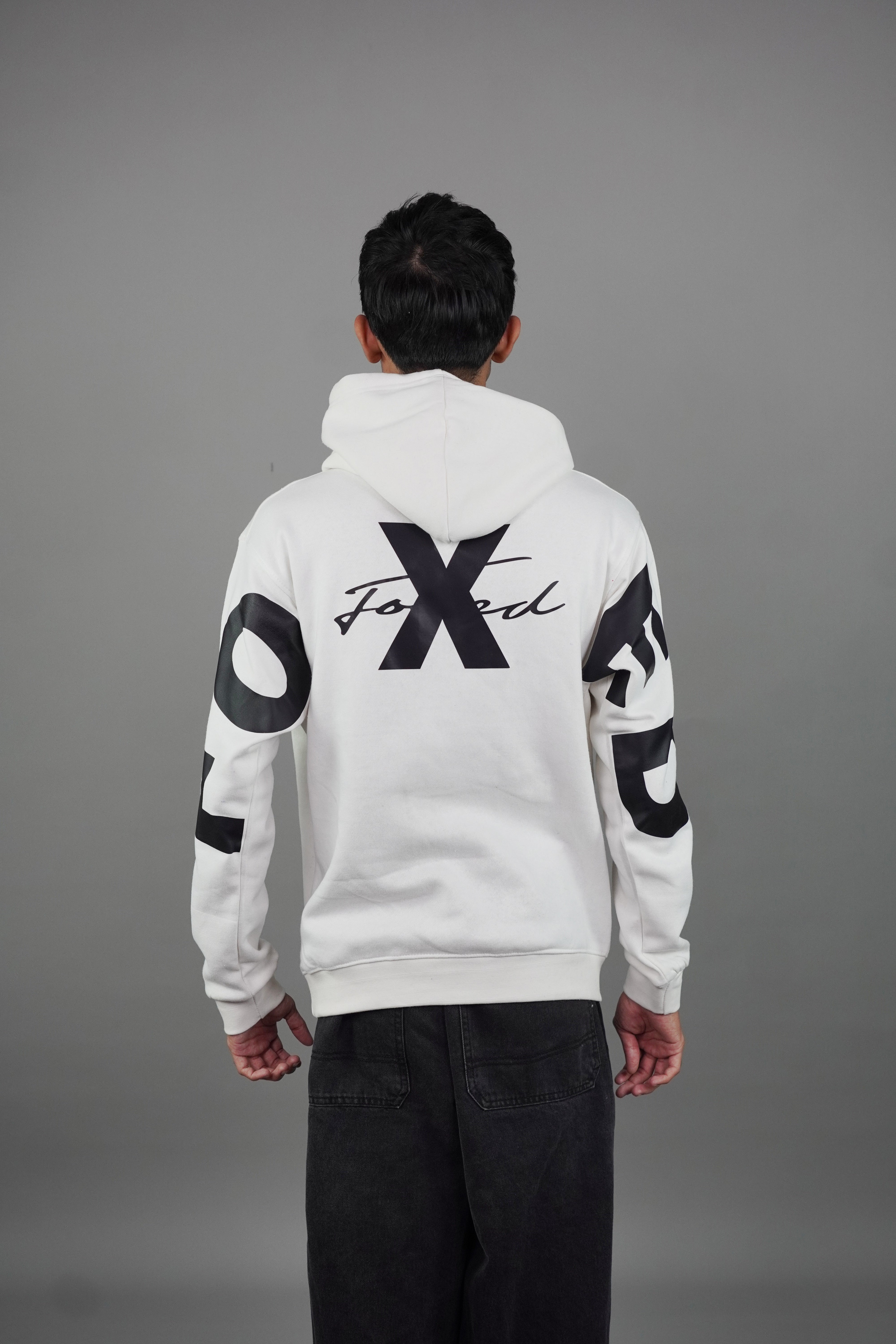 Men's Foxed White Hoodie
