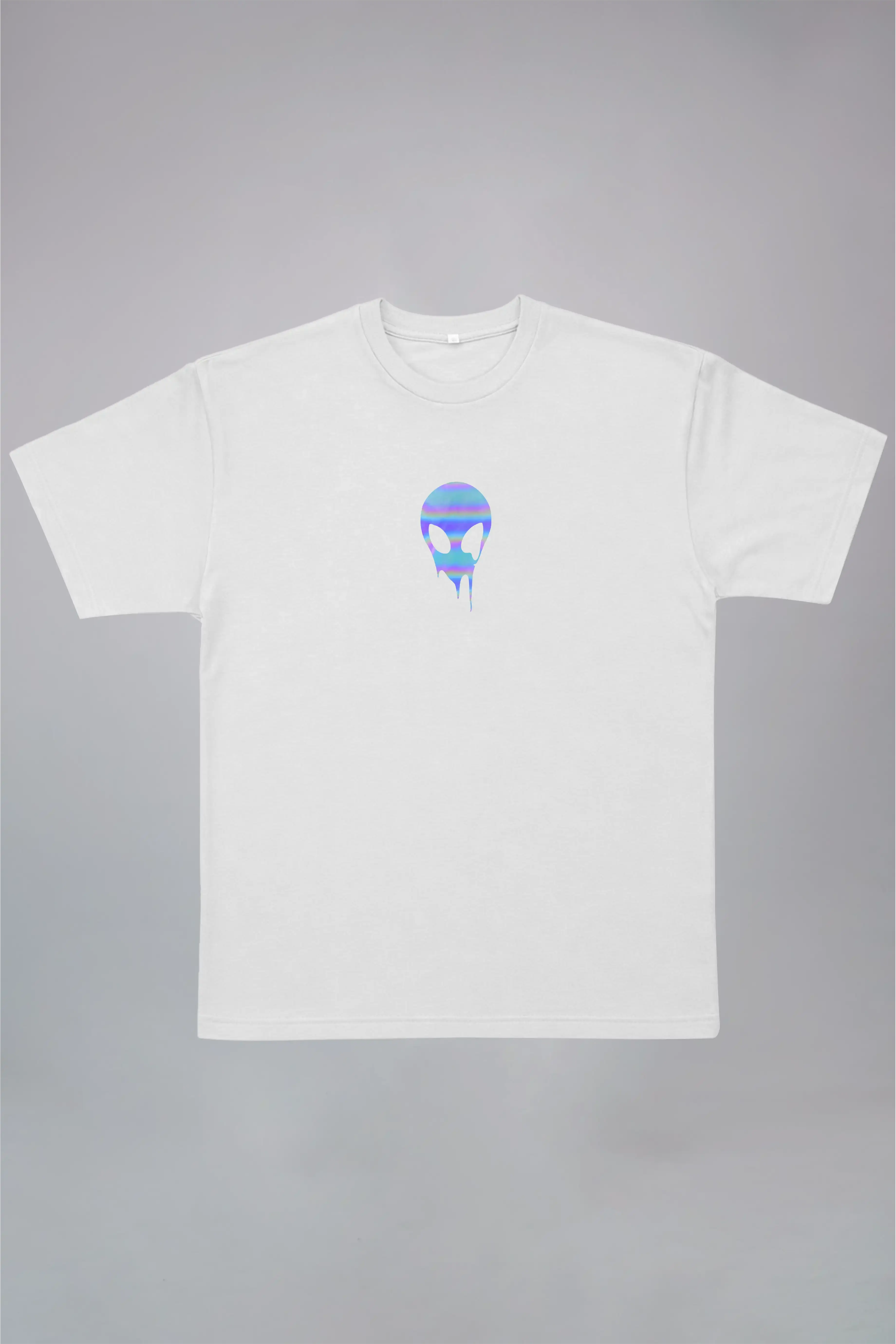 Holographic Alien Black Oversized T-Shirt