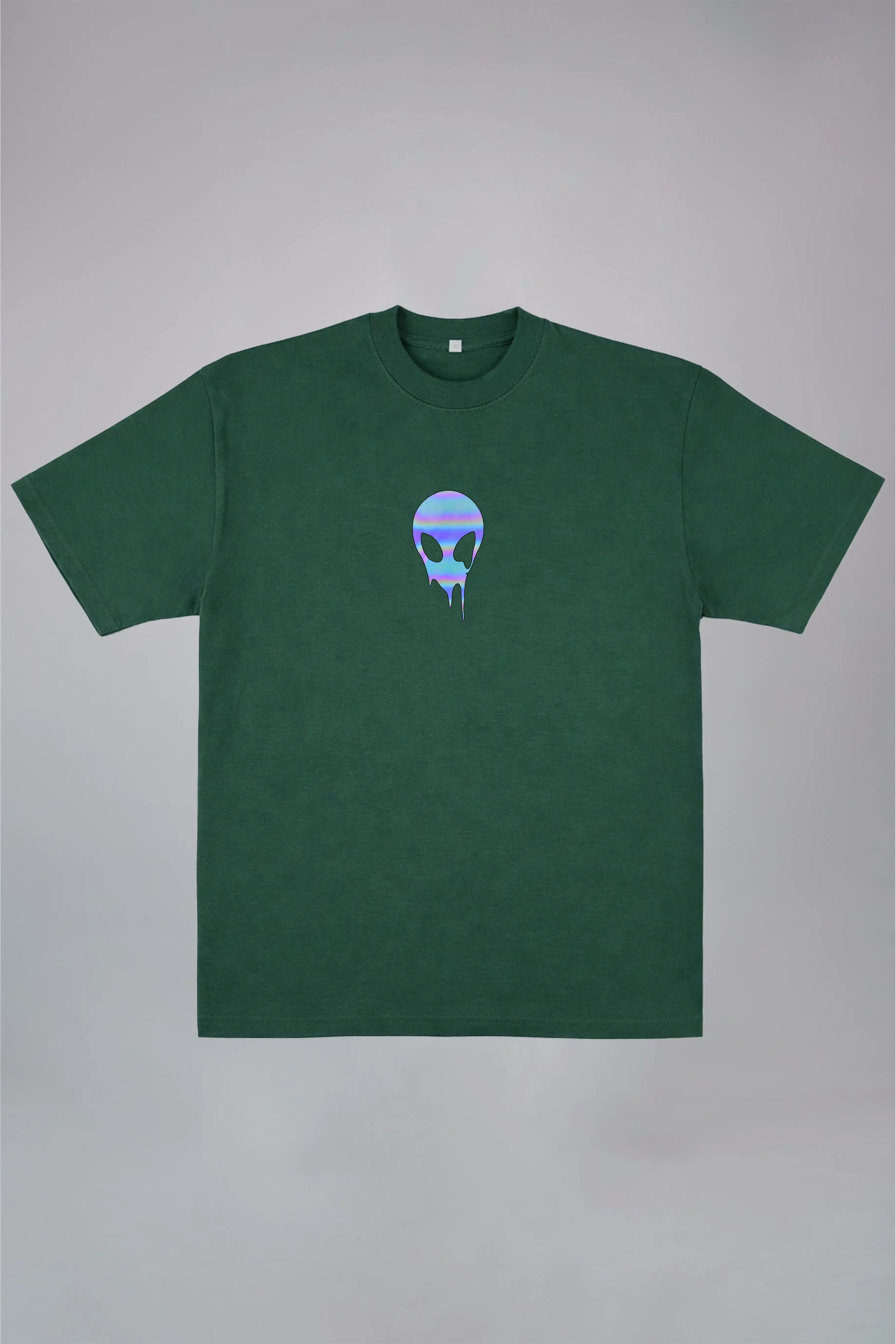 Holographic Alien Black Oversized T-Shirt