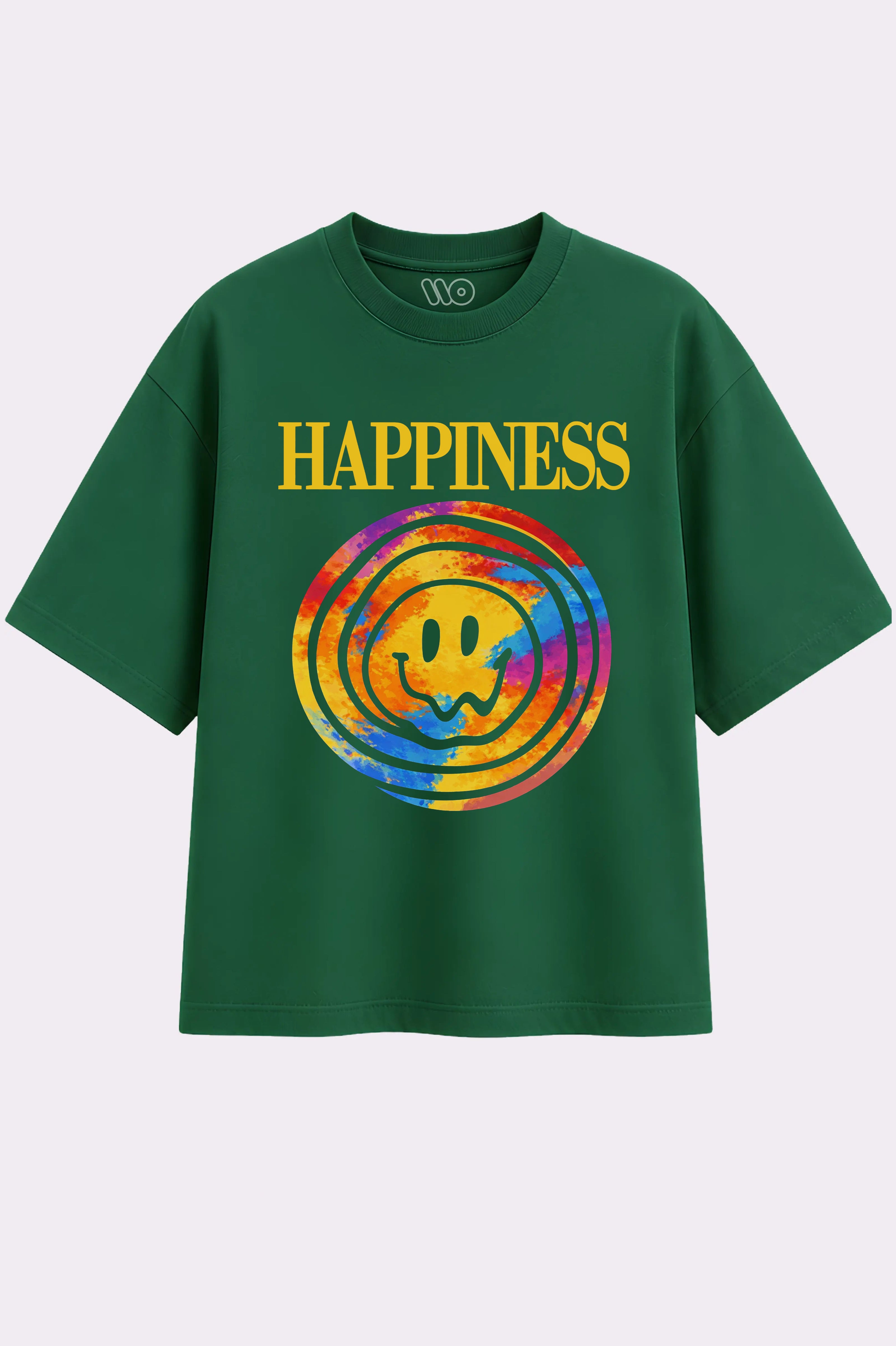 Happiness Swirl Green Oversized T-Shirt