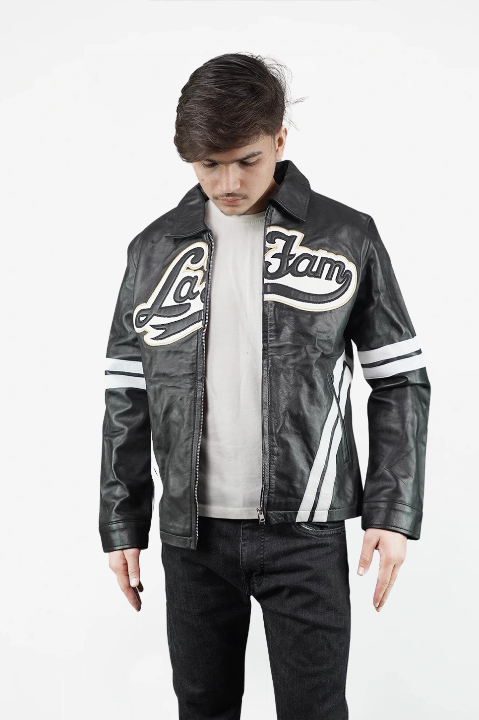 La Fam Retro Leather Jacket