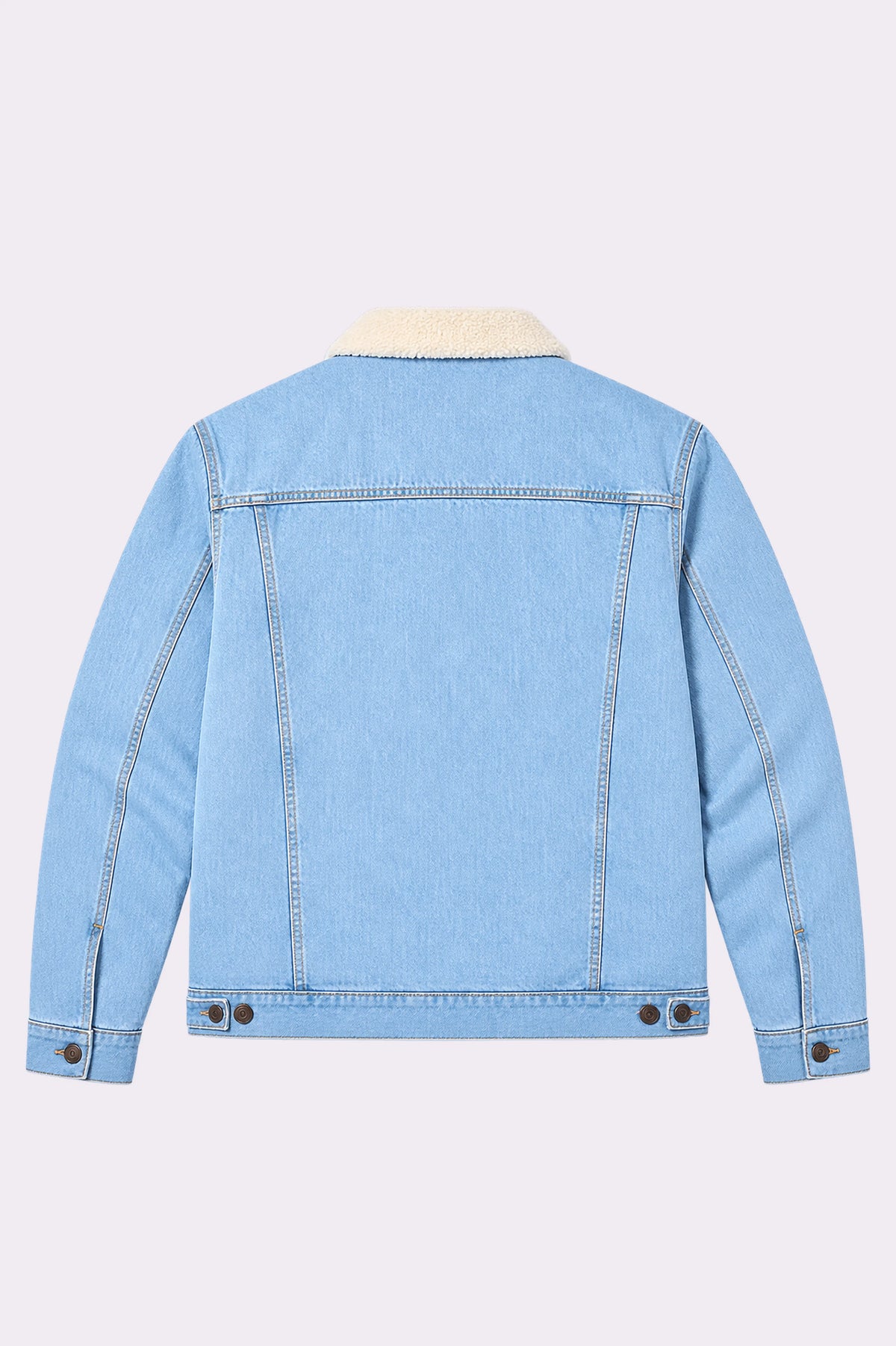 Light Indigo Sherpa Collar Denim Jacket