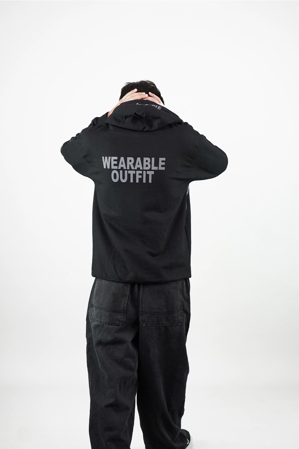 Lightning Print Black Pullover Hoodie