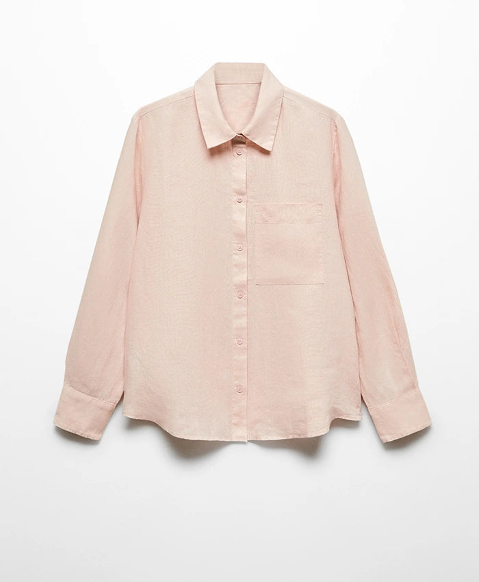 Loose Fit Pink Cotton Shirt