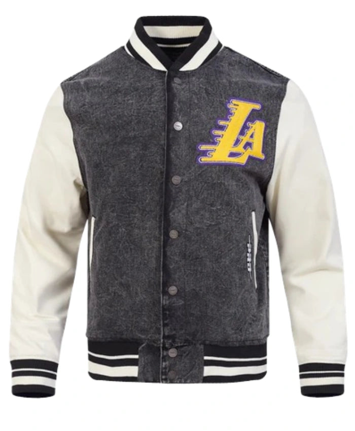 Los Angeles Lakers Denim Varsity Jacket