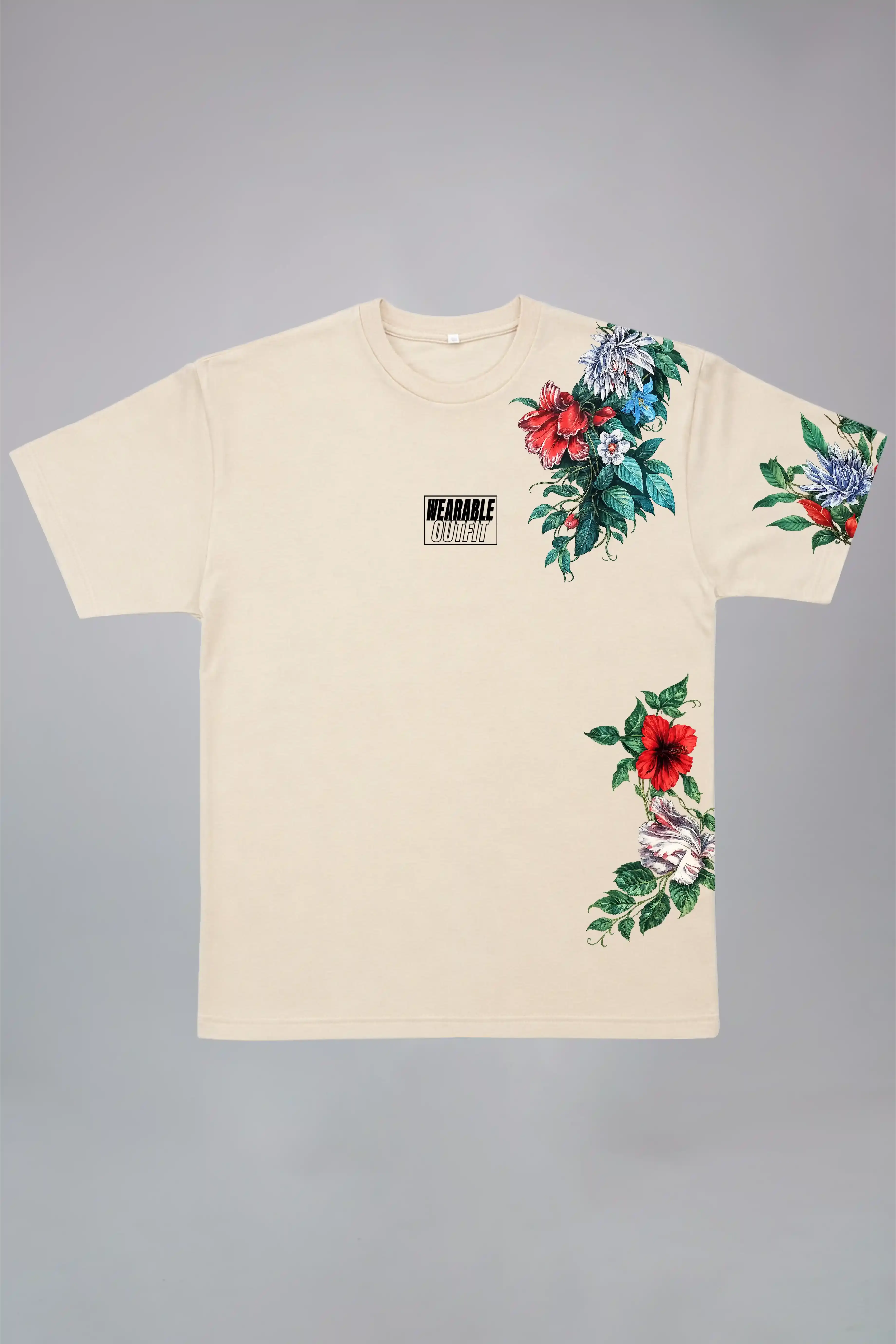 Midnight Floral Black Oversized T-Shirt