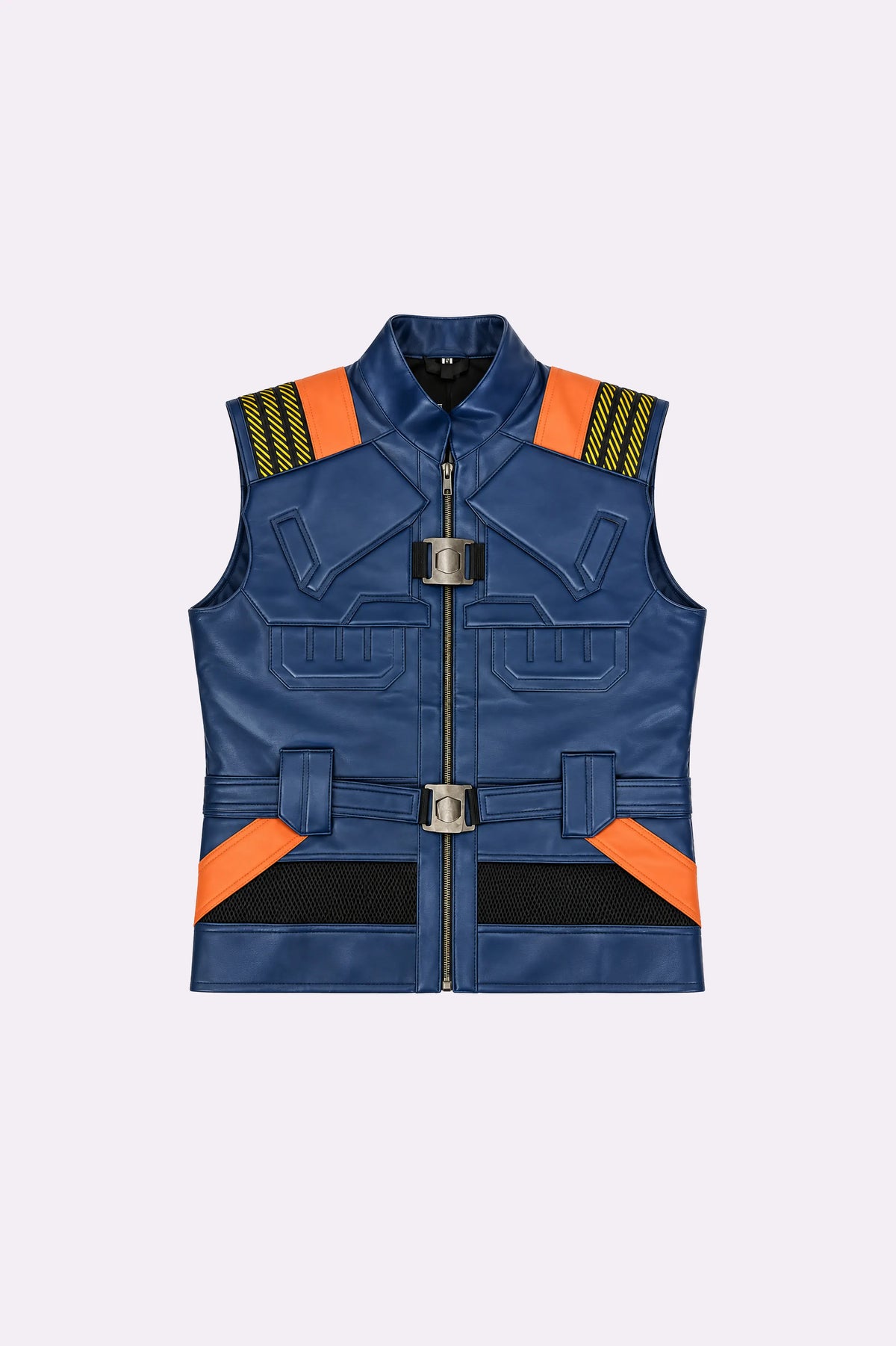Real Leather Blue Vest