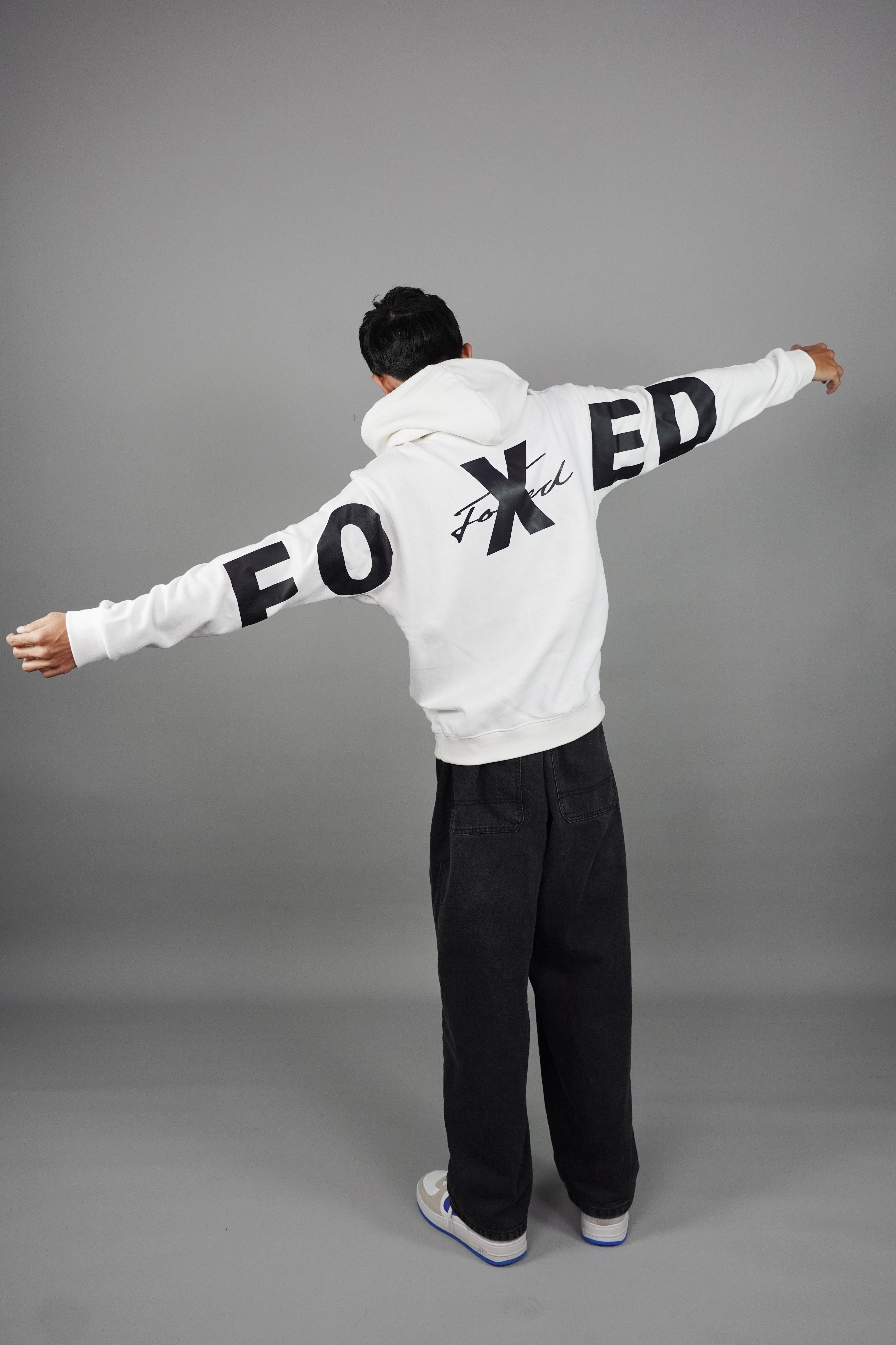 Men's Foxed White Hoodie