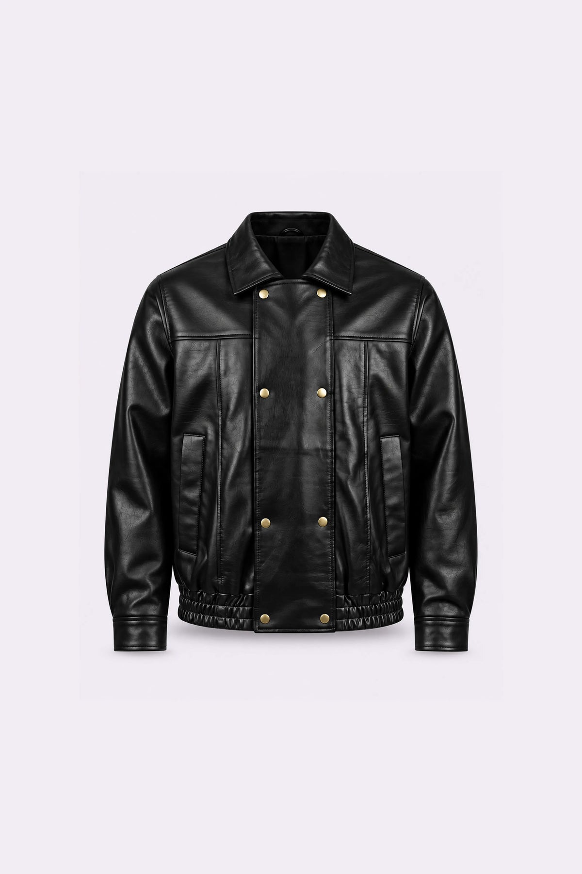 Concealed Placket Black Jacket - front view