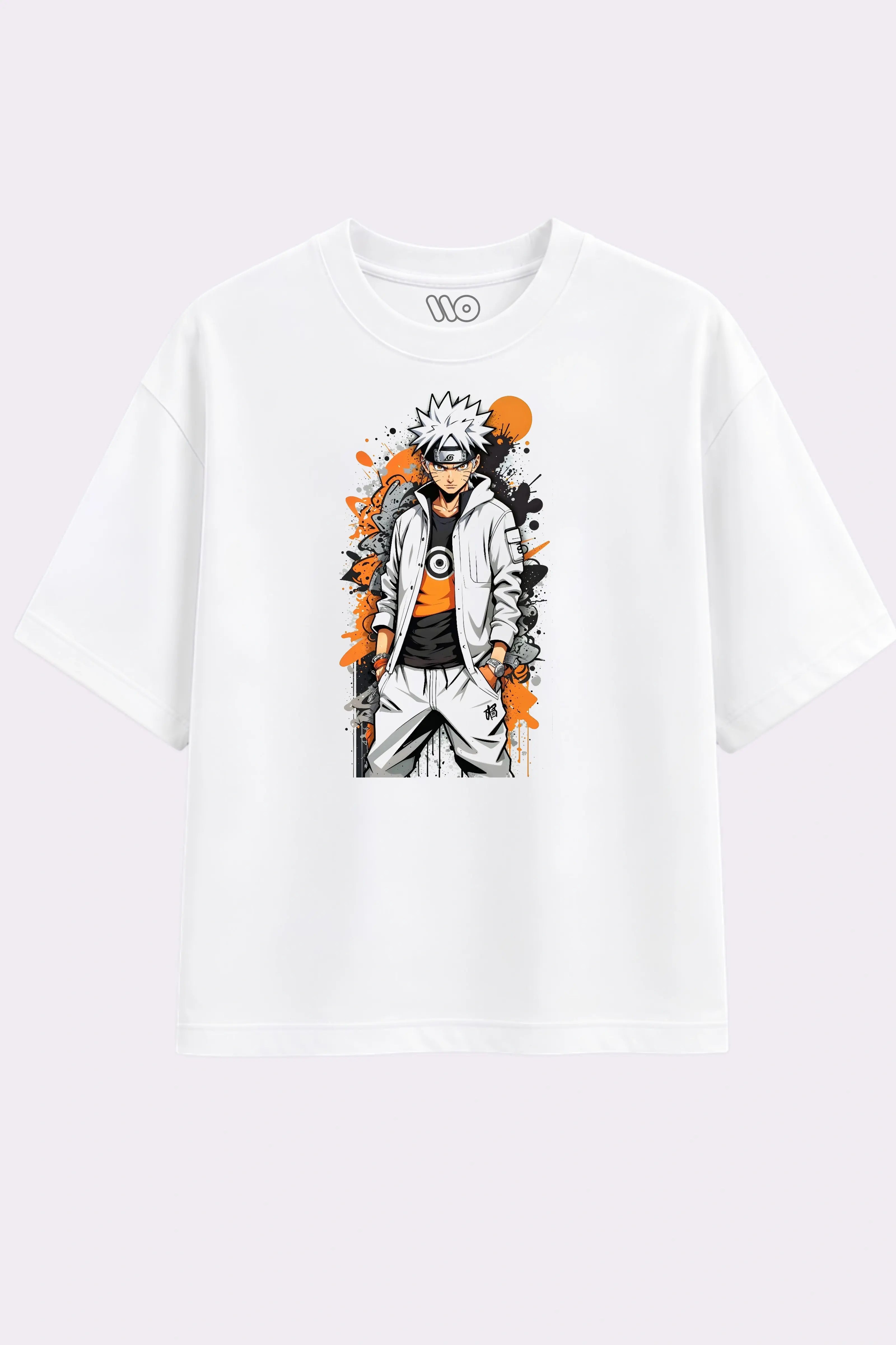 Naruto Graphic White Oversized T-Shirt