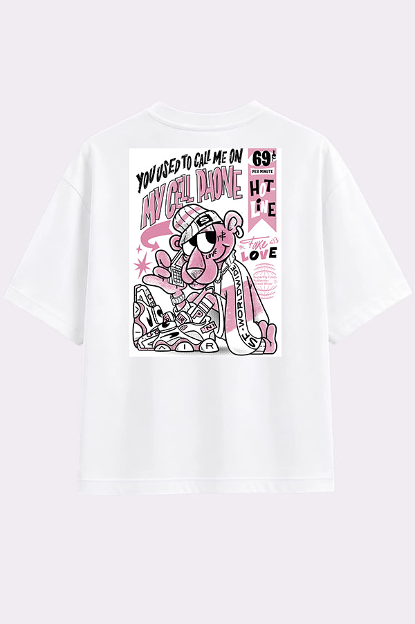 Pink Panther White Oversized T-shirt