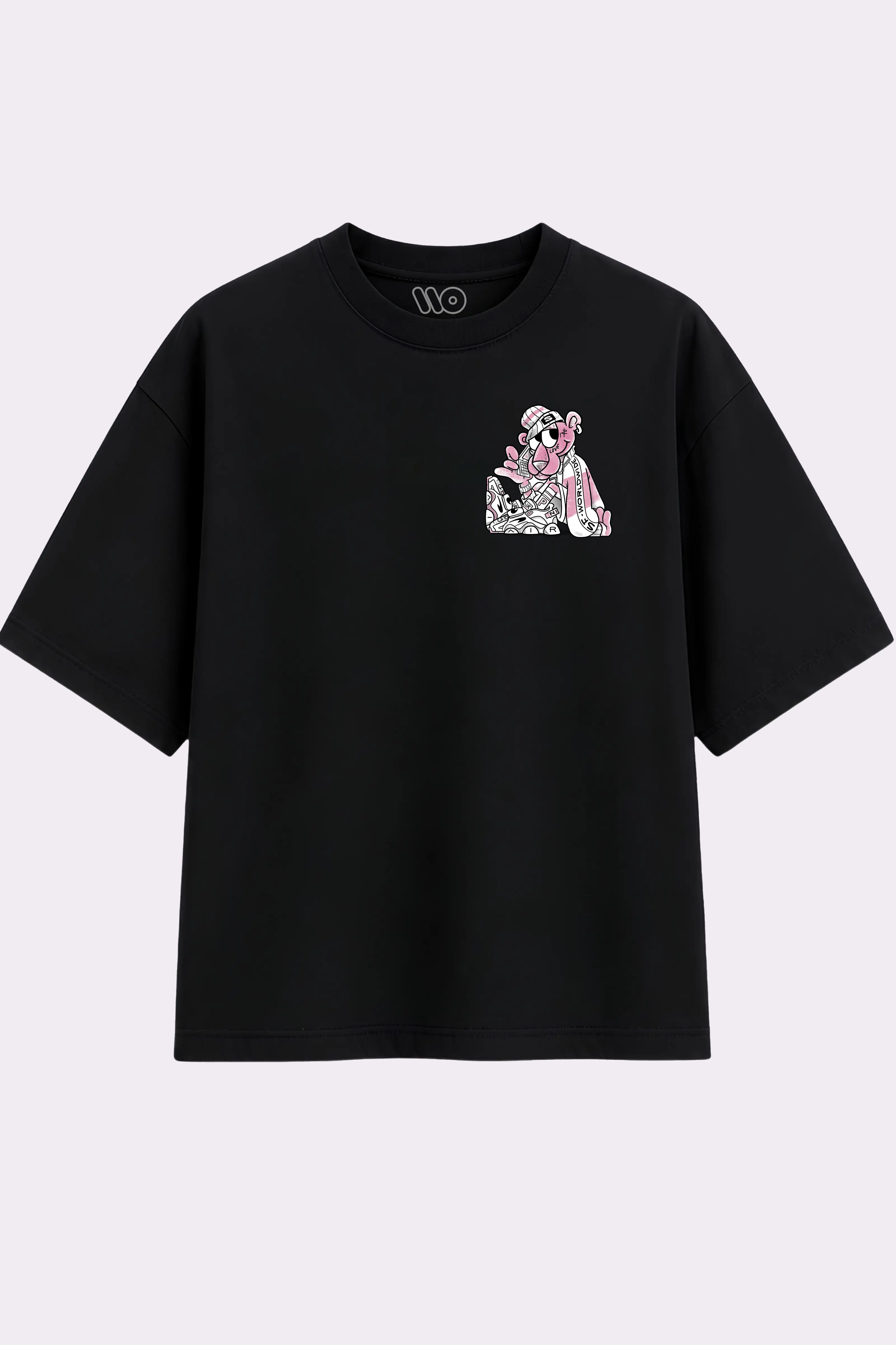 Pink Panther Oversized Black T-shirt
