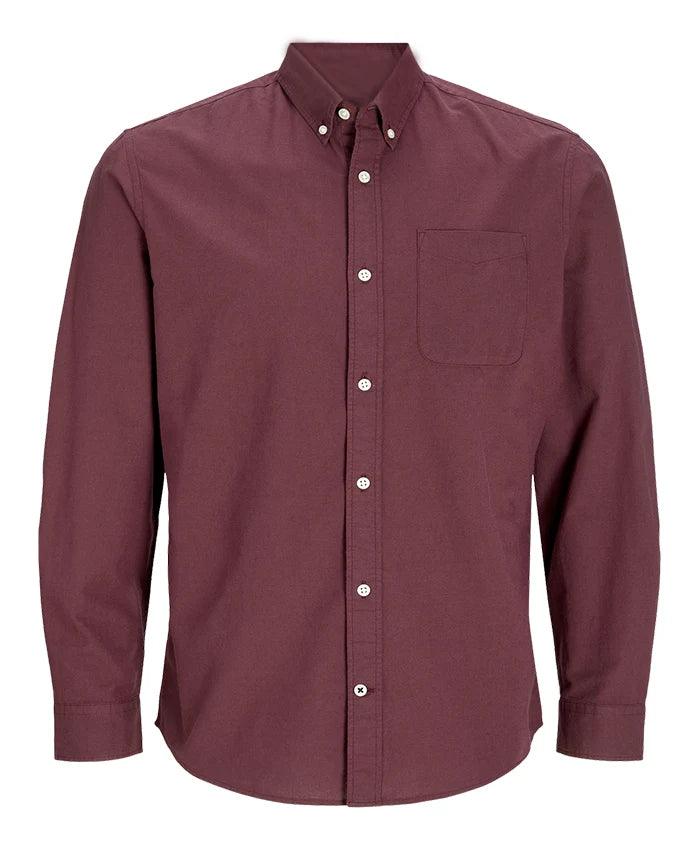 Plain Maroon Button Down Casual Shirt