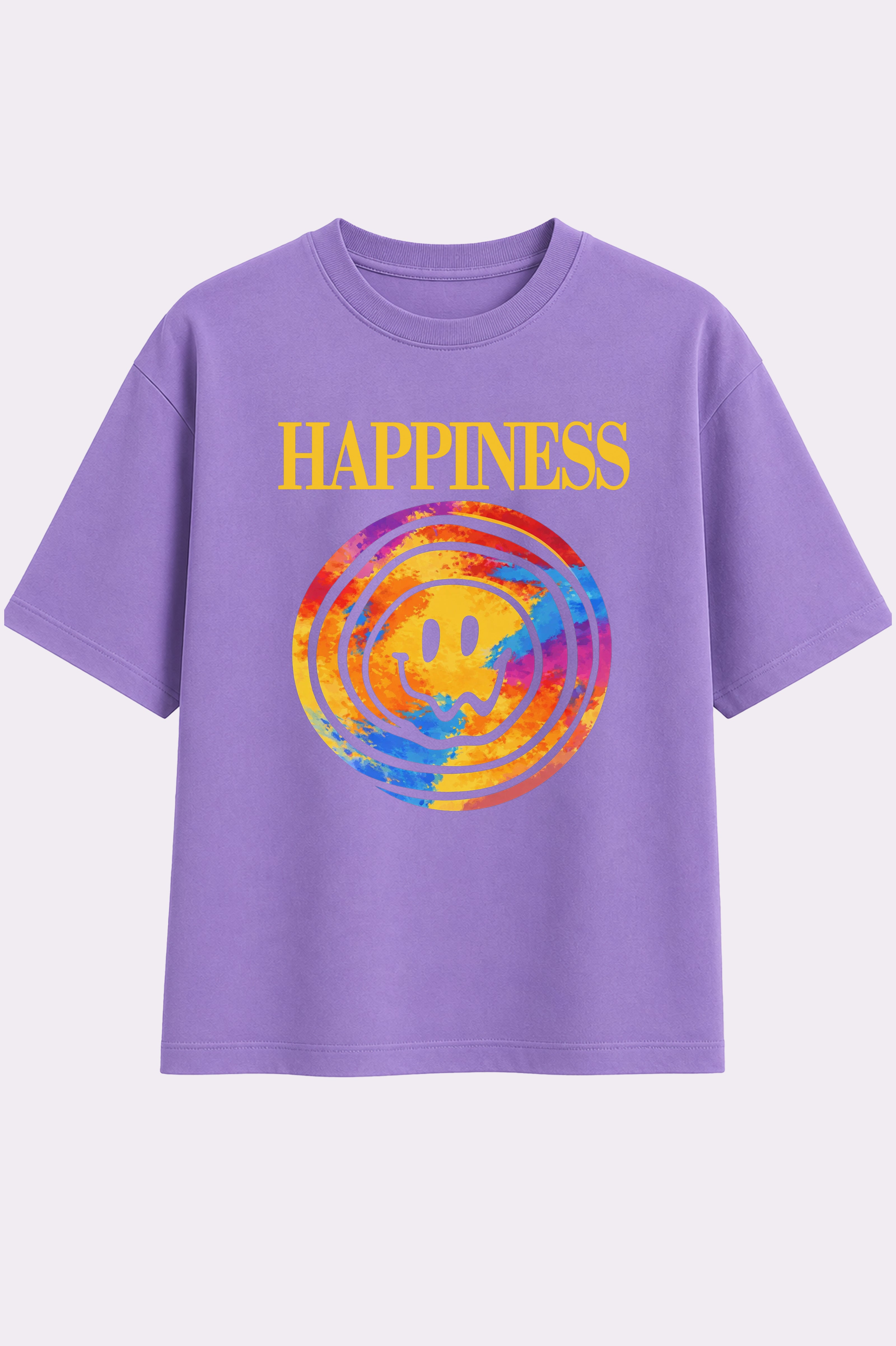 Happiness Swirl Purple Oversized T-Shirt
