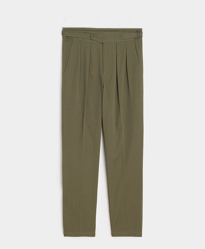 Relaxed Fit Double Side Belt Gurkha Pant