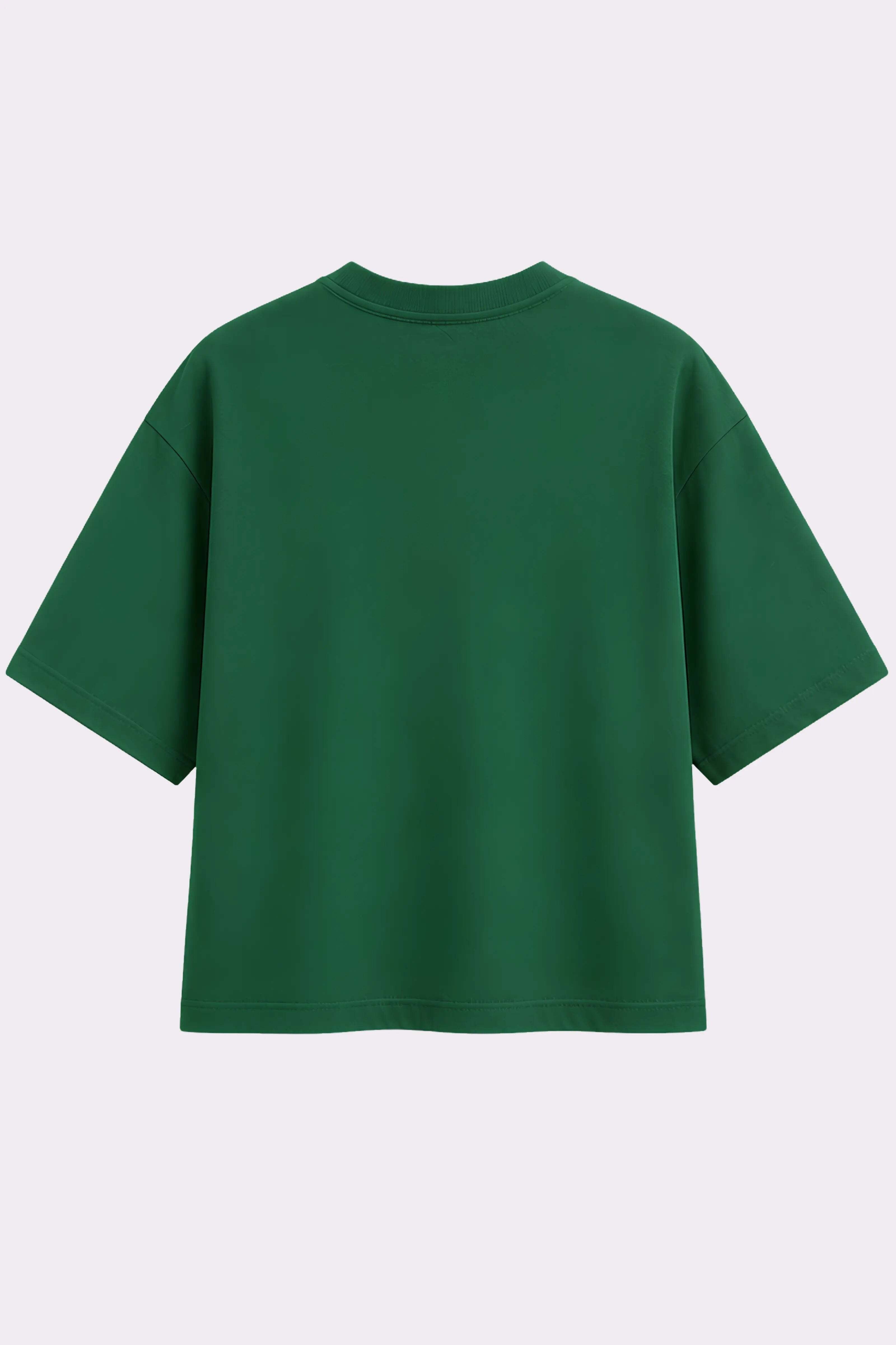 Rose Face Oversized Green T-Shirt