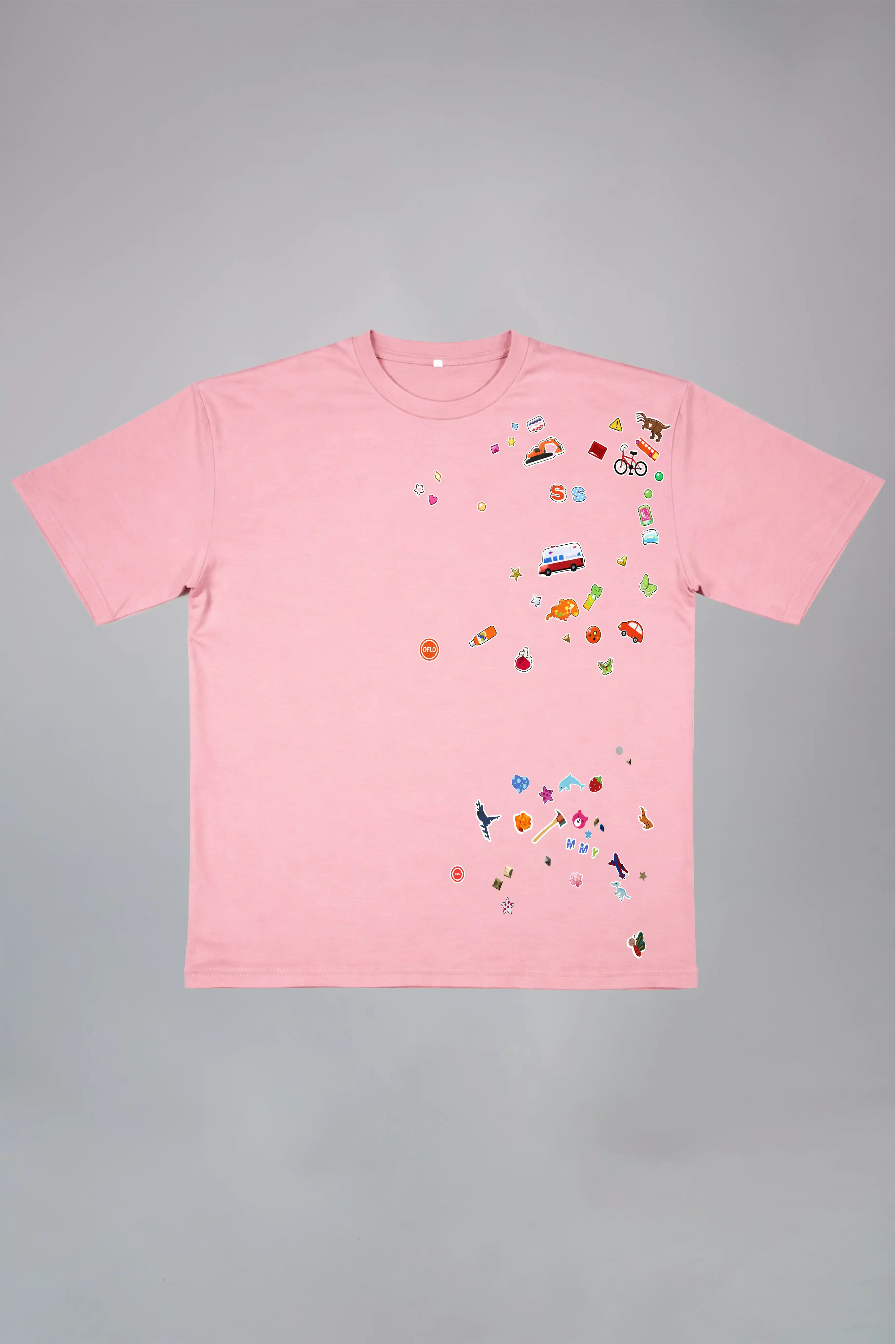 Sticker Bomb White Oversized T-Shirt