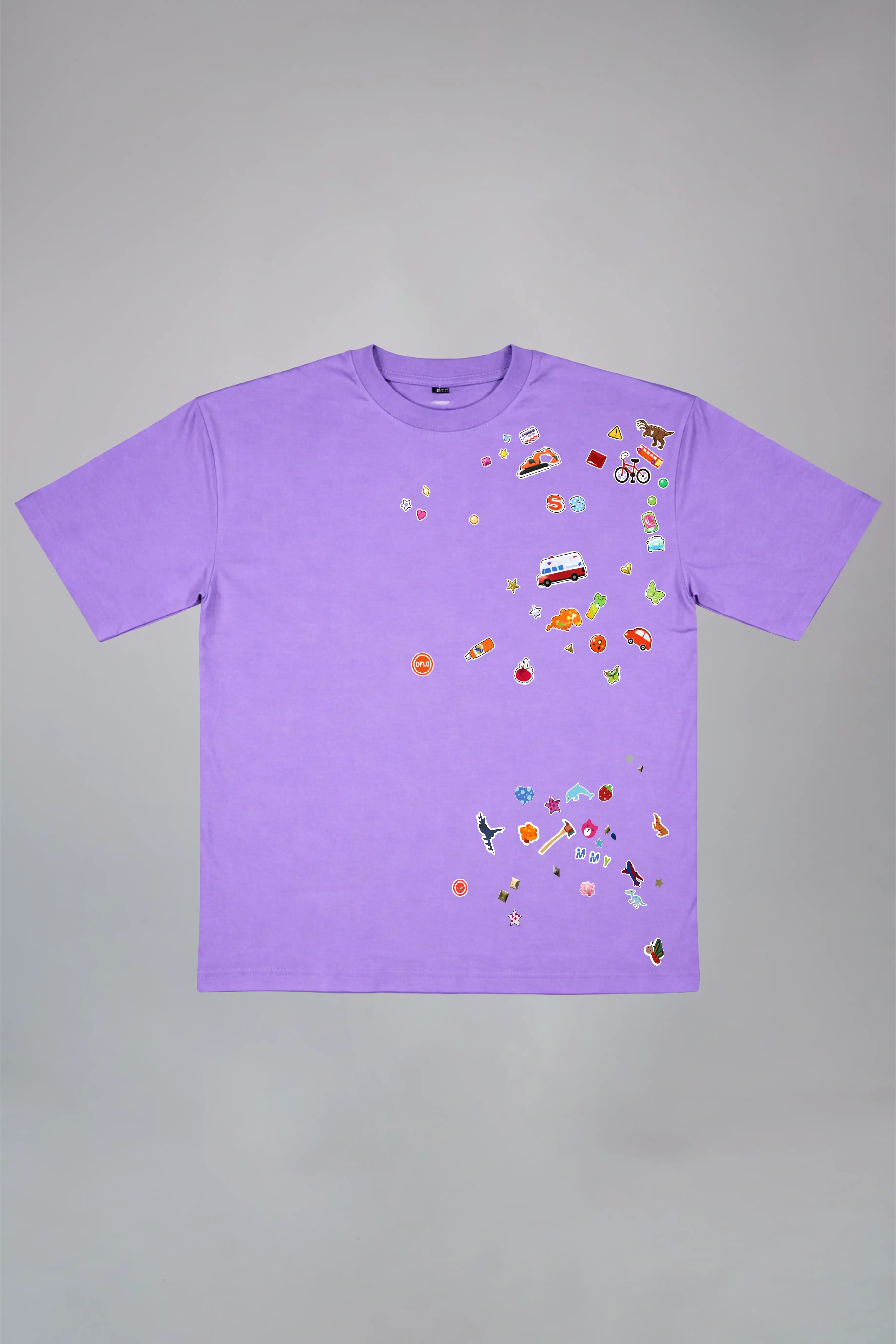 Sticker Bomb White Oversized T-Shirt